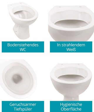 Calmwaters Tiefspül-WC, Bodenstehend, Abgang Waagerecht, Stand WC, Weiß, Tiefspüler