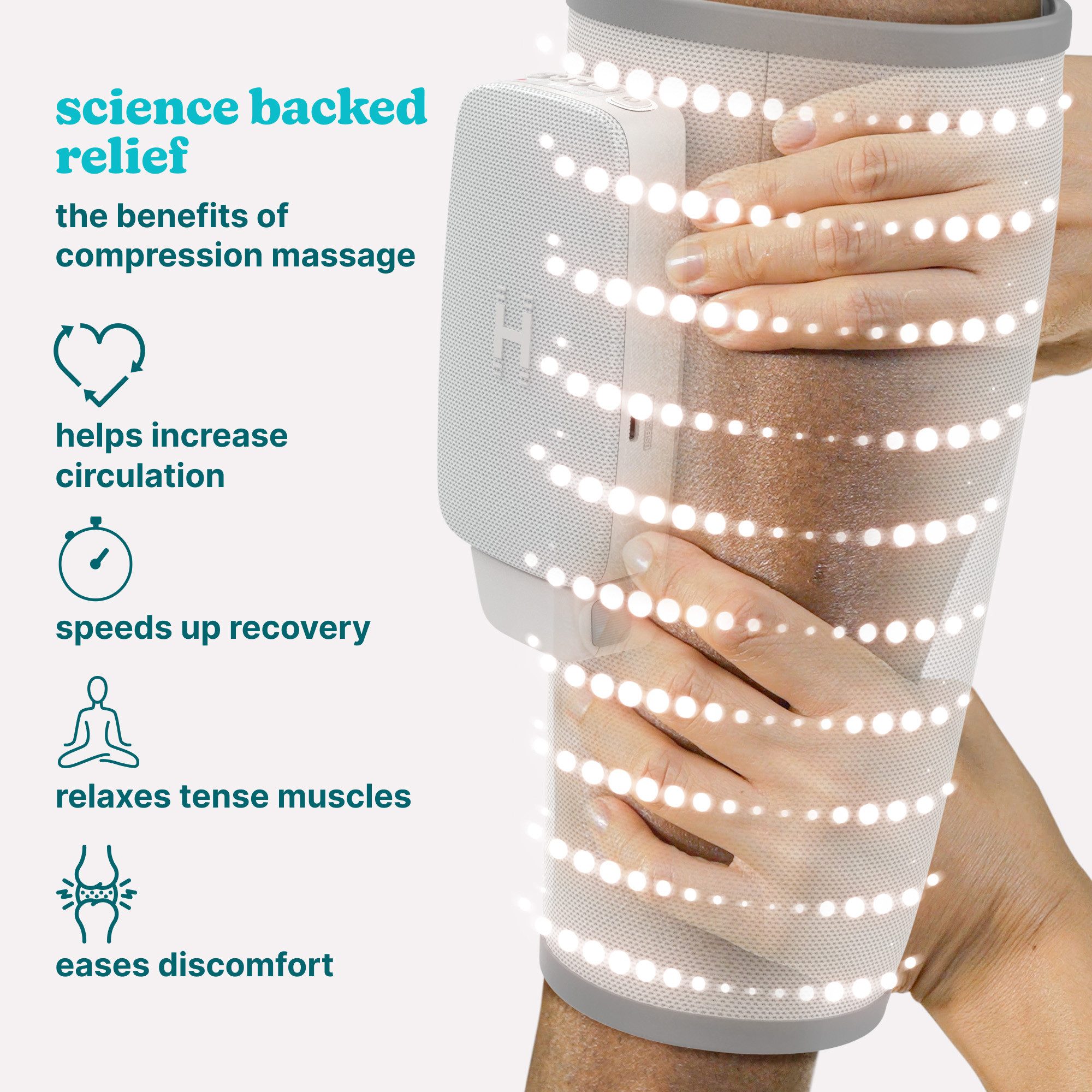 HOMEDICS Massagegerät Homedics SR-CMXCE10HBND Modulair Wadenbandage Kompressionsmassage, Controller und Wadenbandage mit Erweiterung, 5 Stufen, 4 Kompressionsarten, 3 Wärmestufen, Modulair Controller