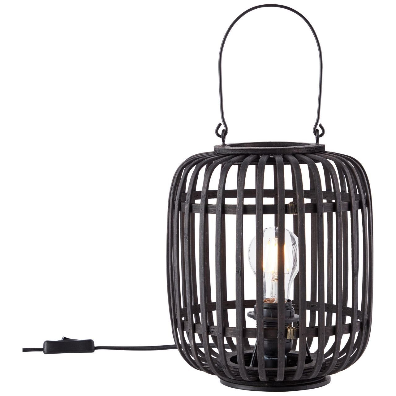 Brilliant Tischleuchte Woodrow, ohne Leuchtmittel, 27cm holz dunkel/schwarz