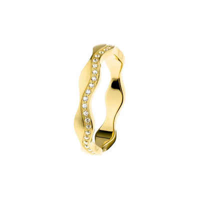Ernstes Design Fingerring Evia Ring Edelstahl goldfarben / Zirkonia R572