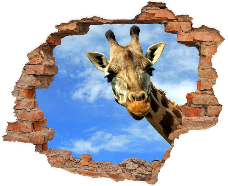 WallSpirit Wandtattoo »Wanddurchbruch "Giraffe"«, Selbstklebend, rückstandslos abziehbar