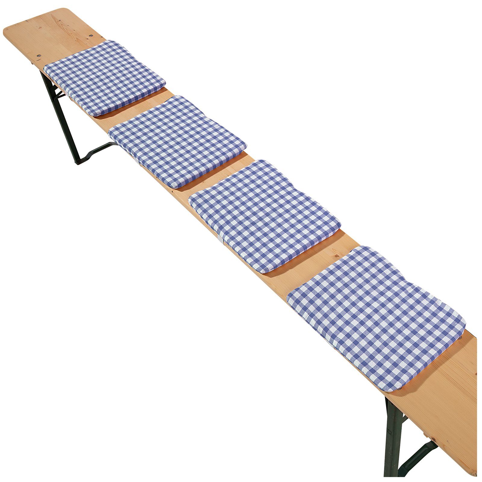 heimtexland Sitzkissen Bierbank Polster Auflagen 4er Set Bierzeltgarnitur, schmutz- und wasserabweisend