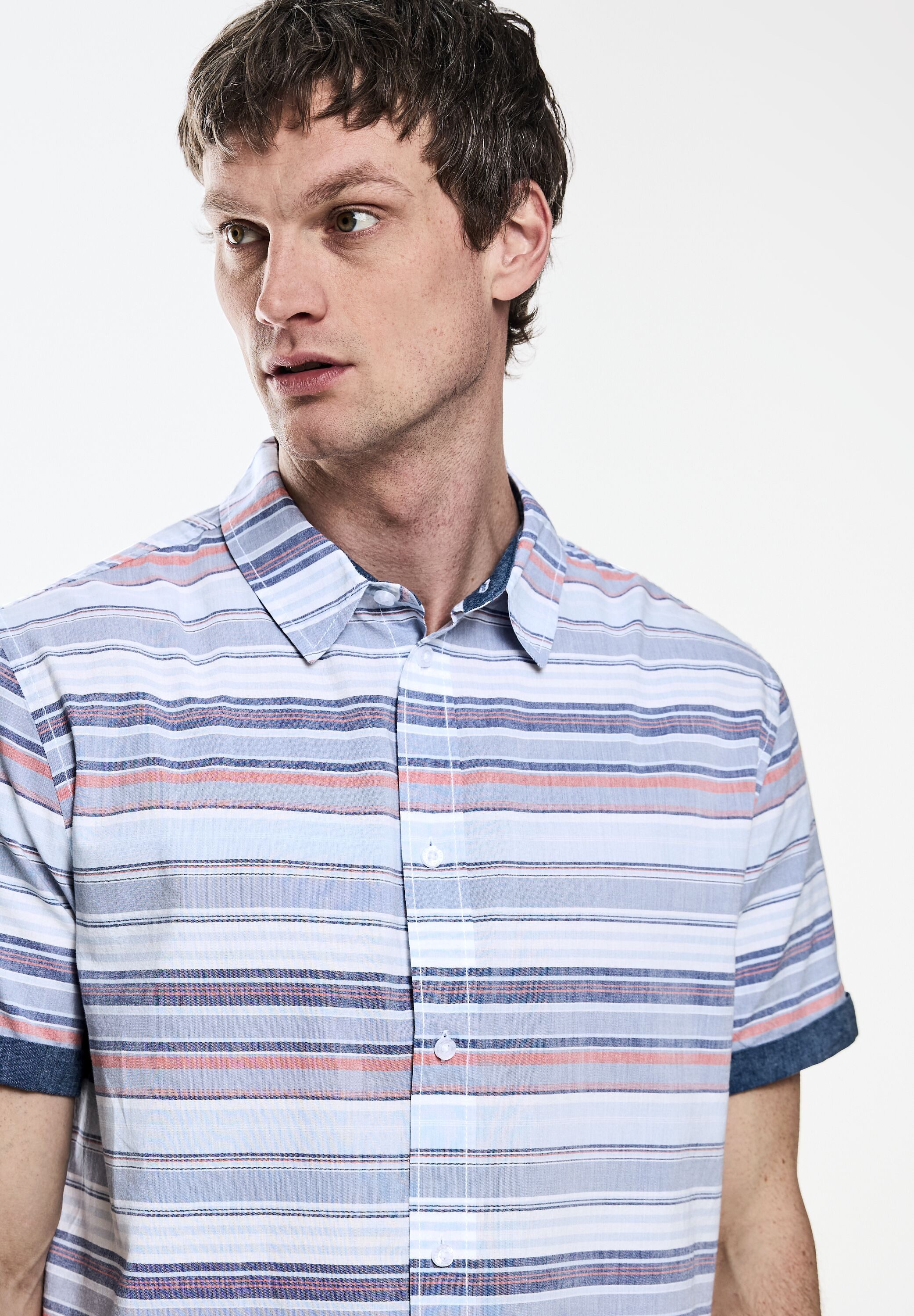 STREET ONE MEN Kurzarmhemd aus reiner Baumwolle