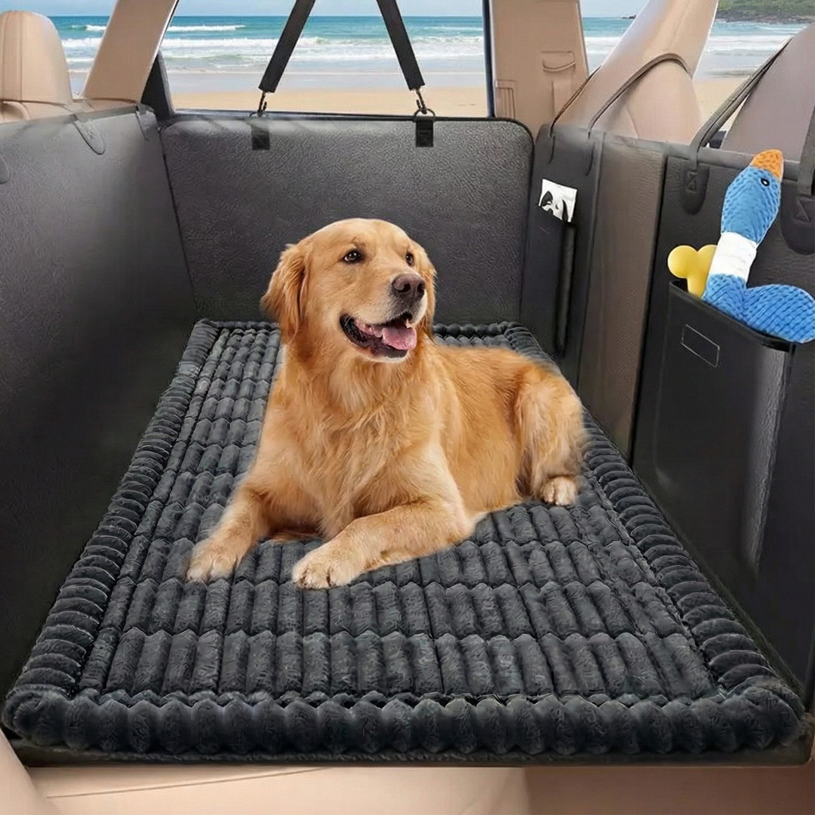 BlingBin Tier-Autoschondecke Hundedecke Auto Rückbank 130×63cm, Auto Hundematte Decke, Hundematte rutschfest, Leicht zu Reinigen, Kratzfest und Komfortabel