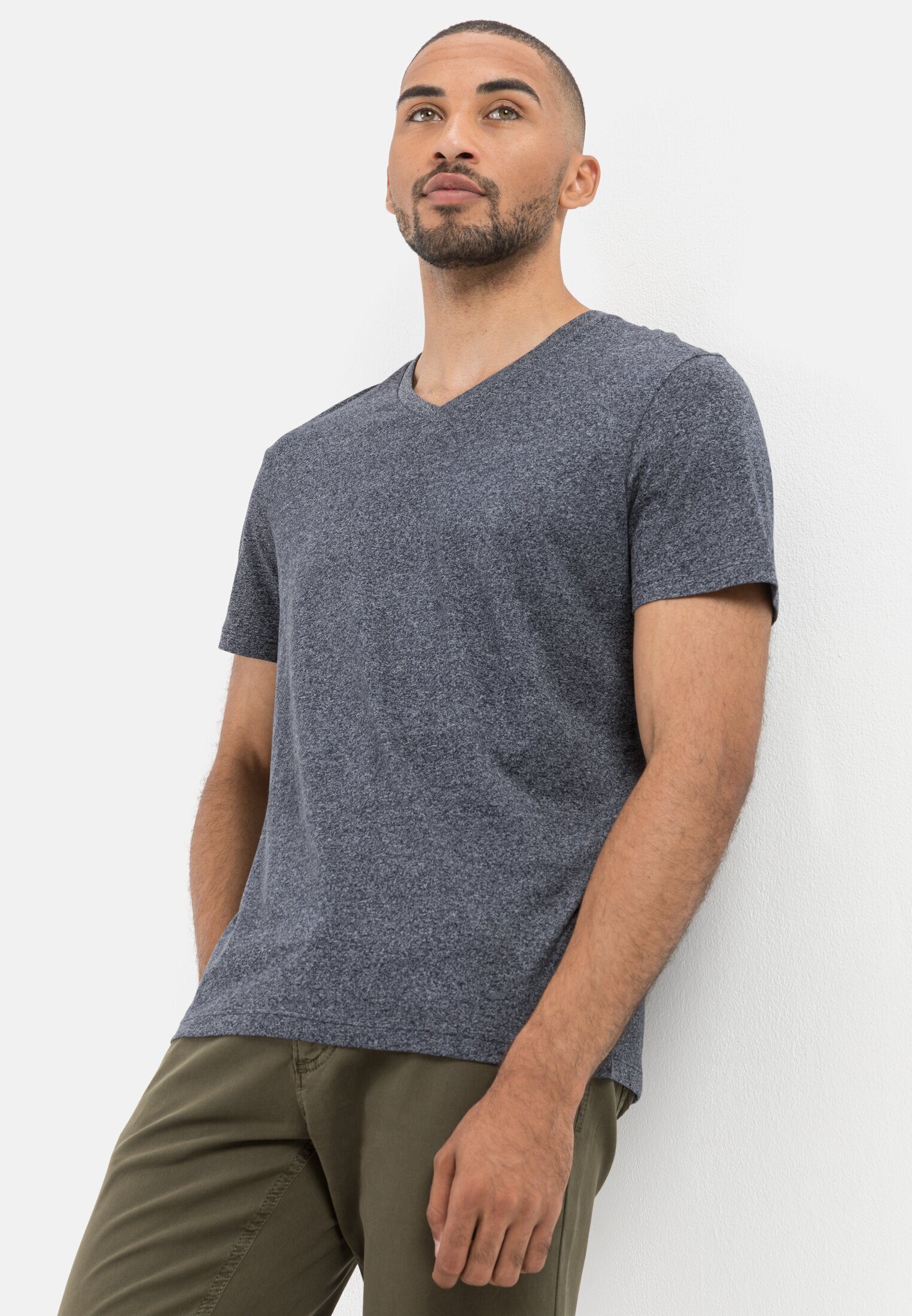 camel active T-Shirt Kurzarm T-Shirt aus biologischer Baumwolle Kurzarm