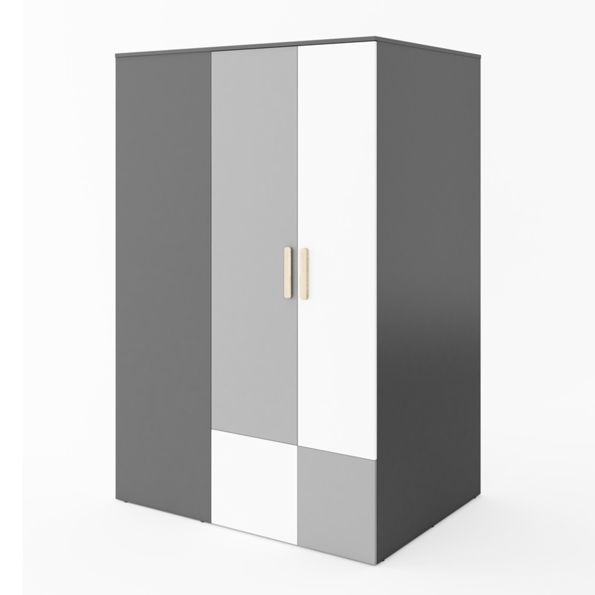 Beautysofa Eckschrank Pok (2 Kleiderstangen, LED-Beleuchtung, günstig online kaufen