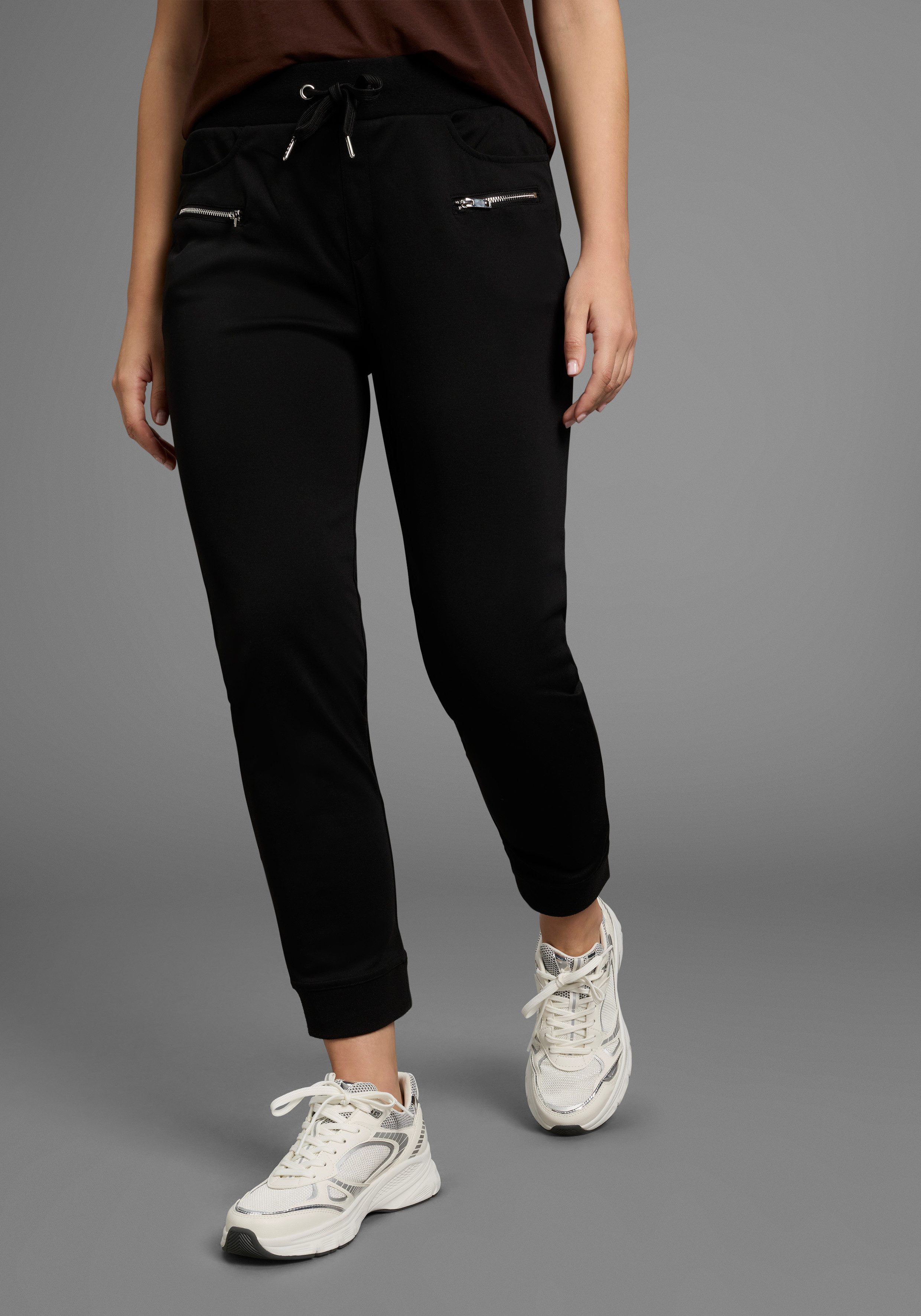 Bruno Banani Jerseyhose Saum-Bündchen günstig online kaufen