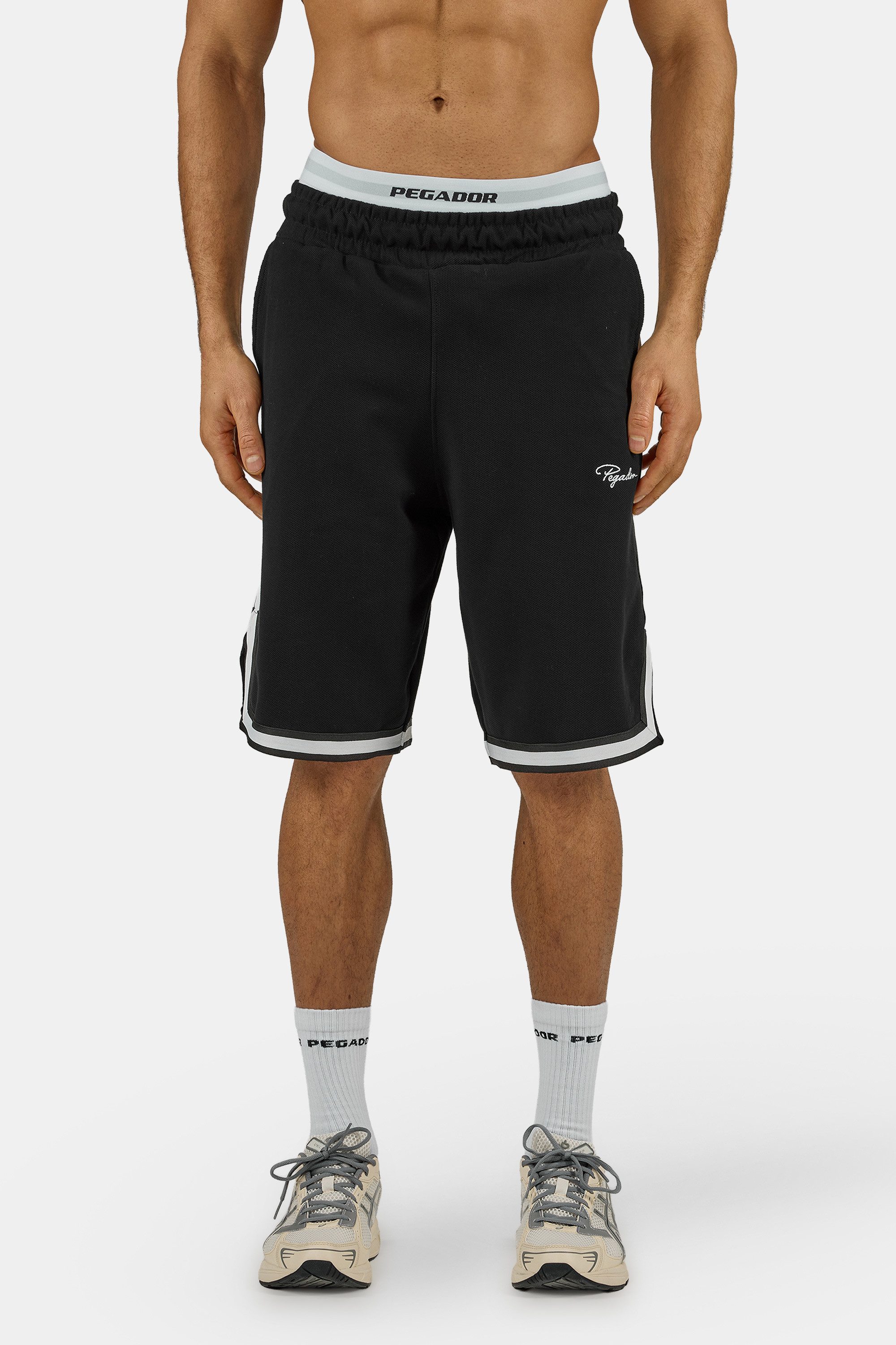 PEGADOR Sweatshorts Signar Pique Basketball Shorts Baumwolle, regular fit