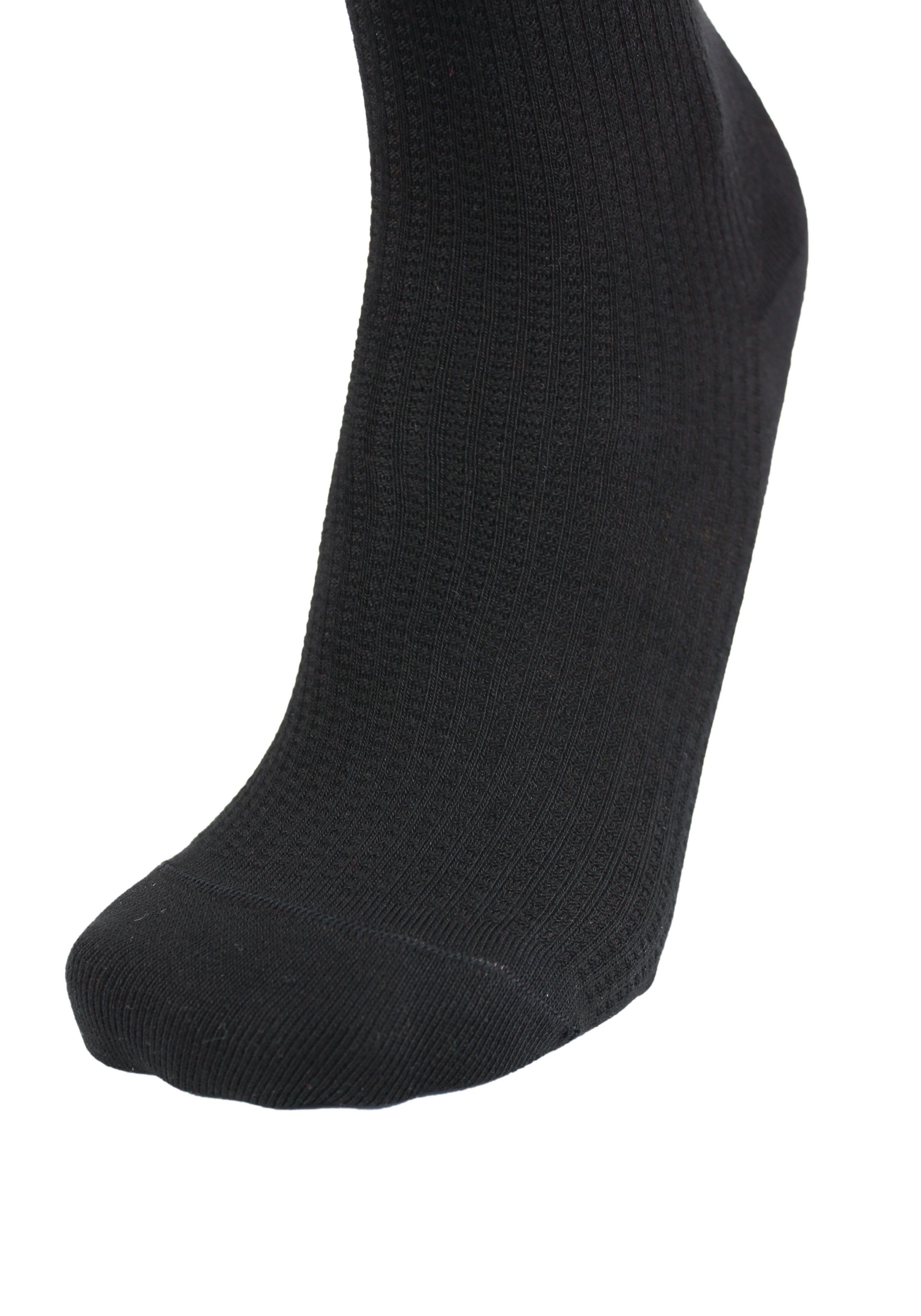 Socken mit Strukturmuster schwarz (4-Paar) Strukturen Rogo