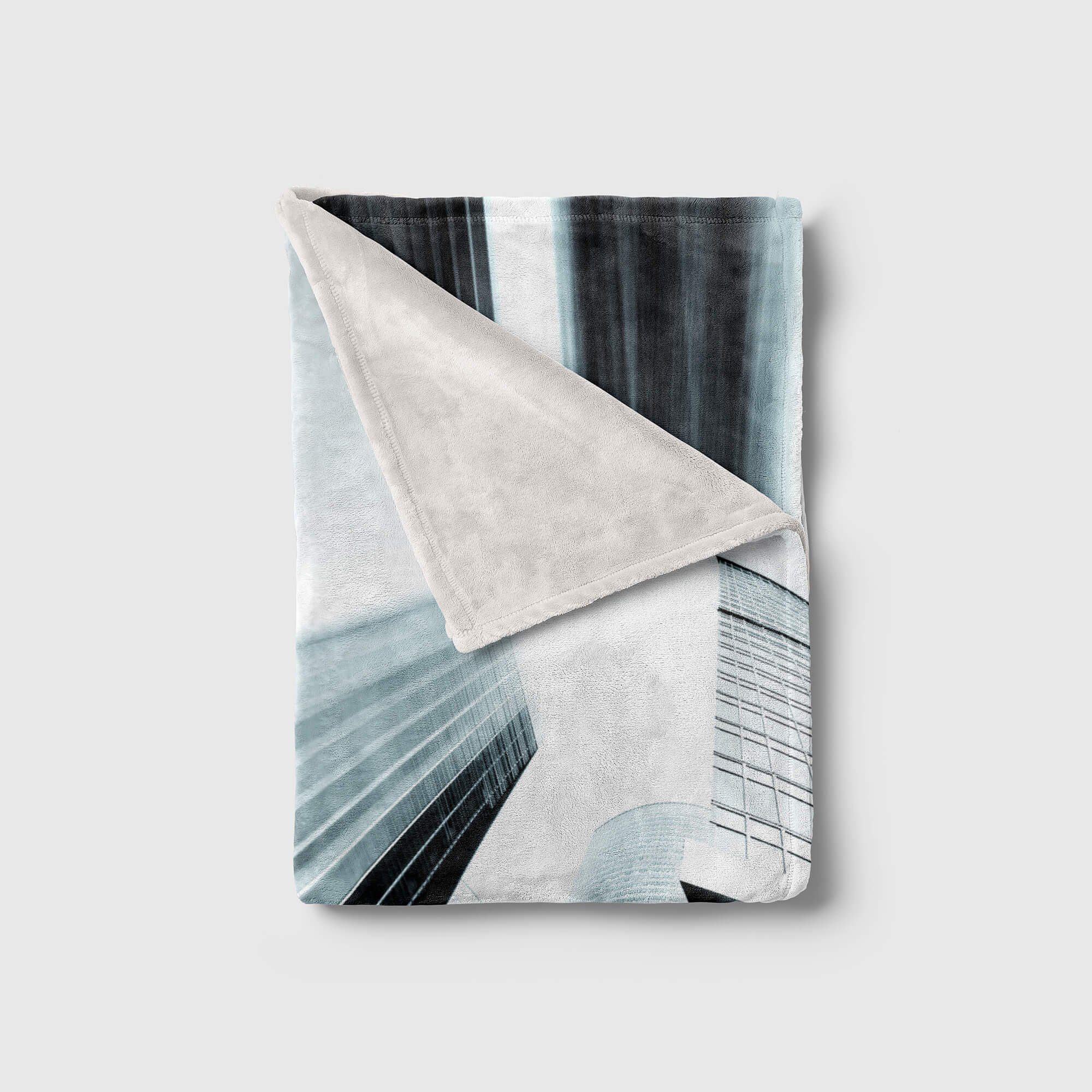 Strandhandtuch Architektur Hochhä, Baumwolle-Polyester-Mix Handtücher Art (1-St), Kuscheldecke Sinus Fotomotiv mit Handtuch Saunatuch Handtuch