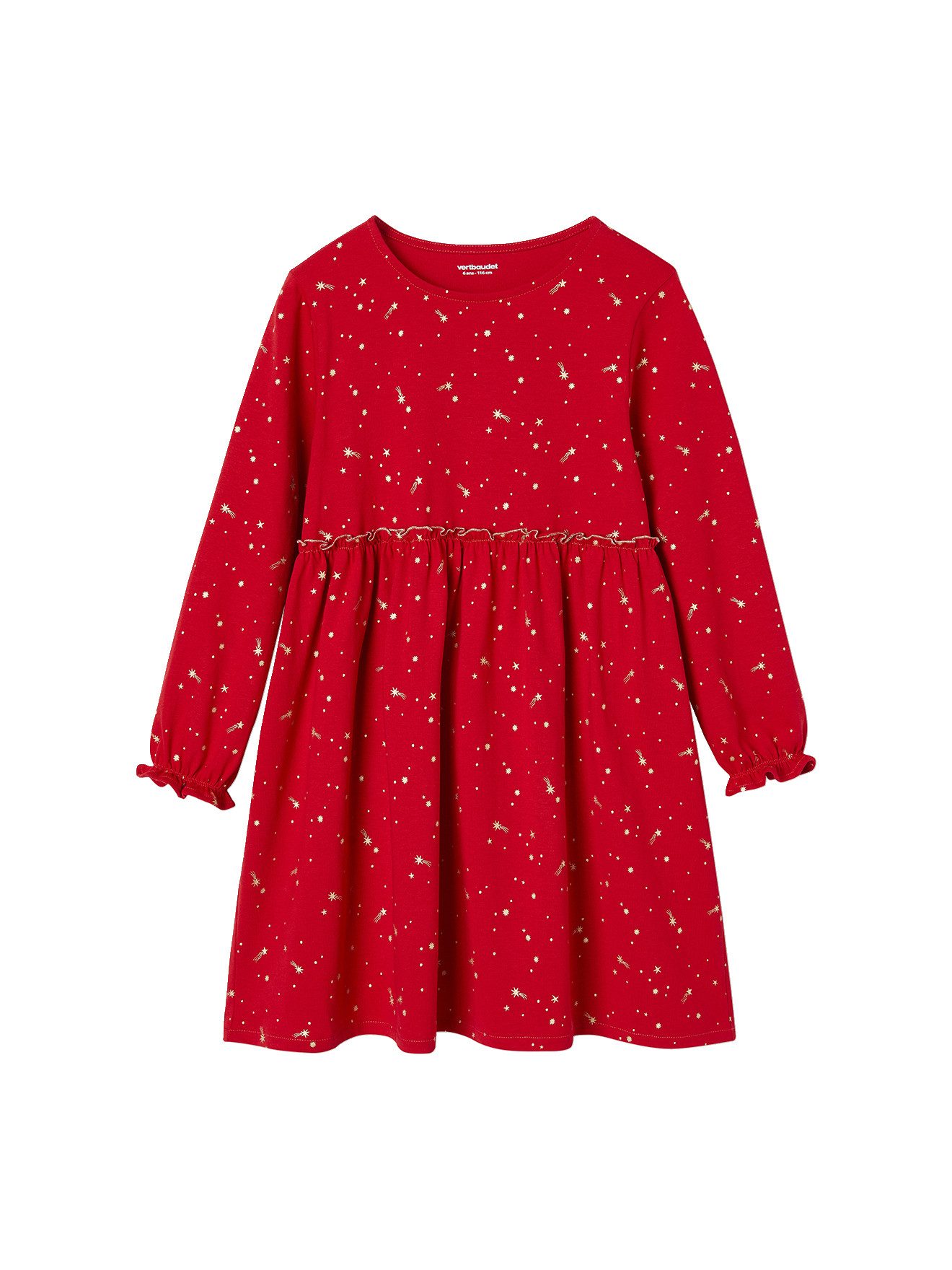 vertbaudet Minikleid Festliches Mädchen Kleid mit Glanzsternen