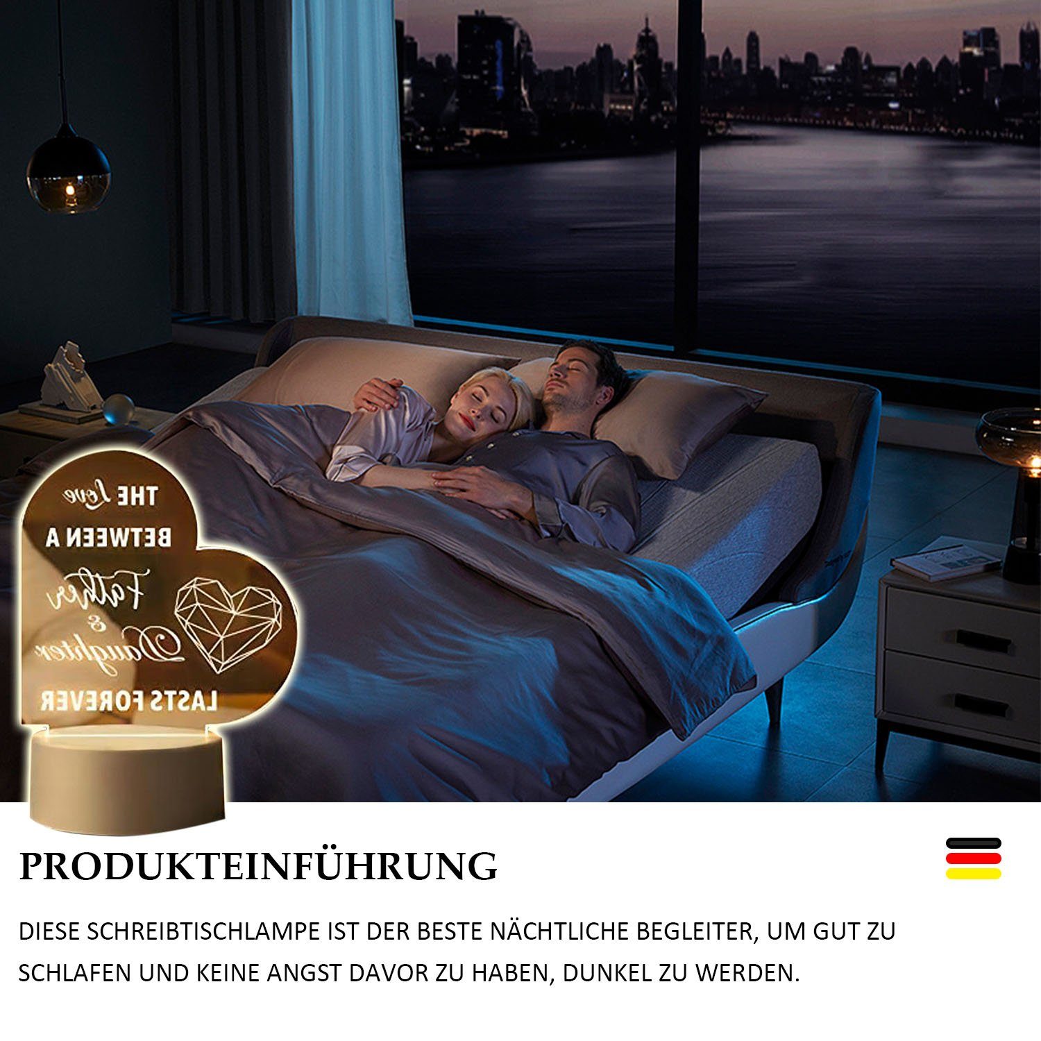 MAGICSHE LED Nachtlicht Vatertag permanente Für 1 einen LED Integration, Integration, Stil Licht für Illusion ein Papa, 3D Geburtstagsgeschenk Dad, permanente Mann, Geschenk