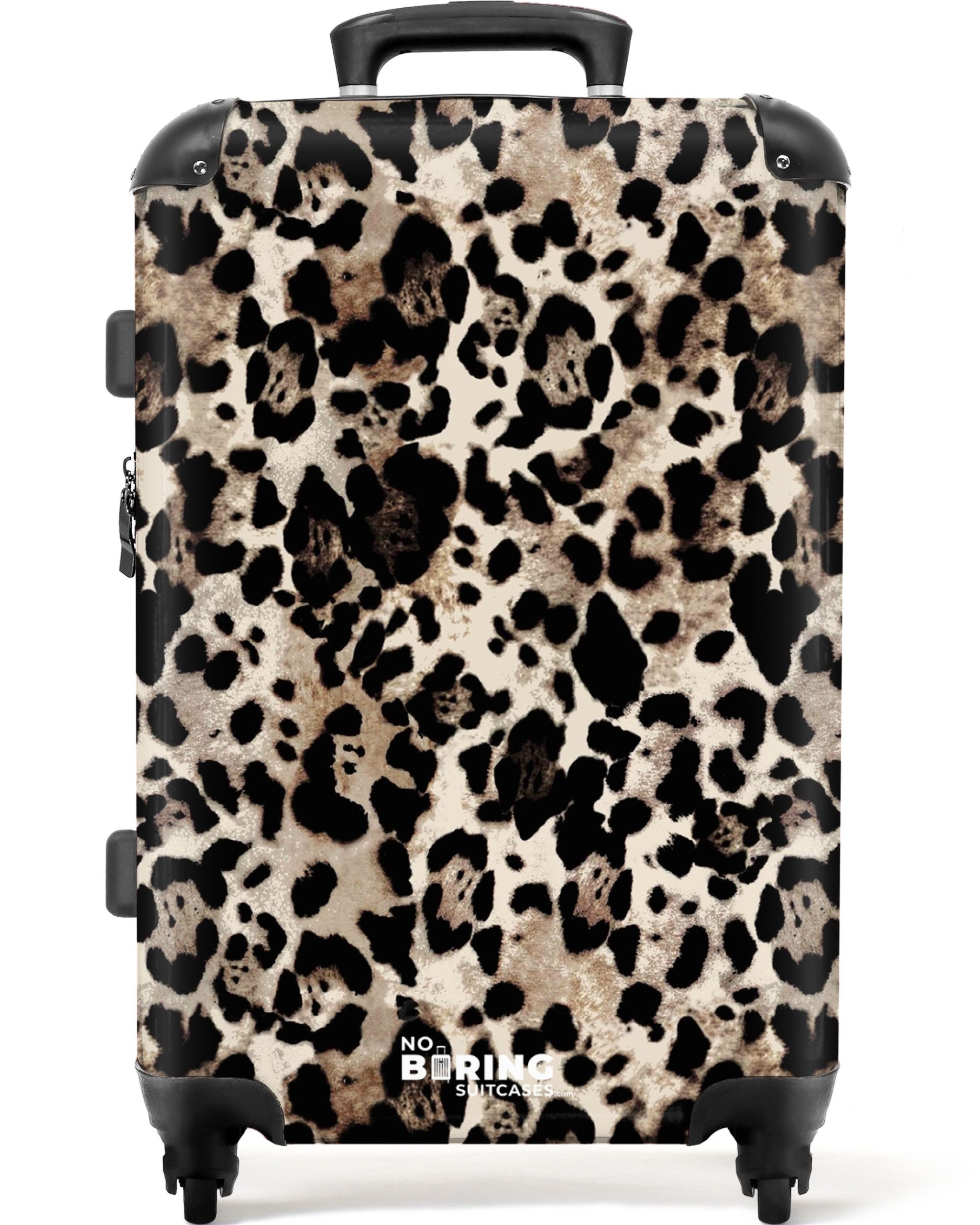 NoBoringSuitcases.com© Hartschalen-Trolley Pantherdruck - Beige - günstig online kaufen