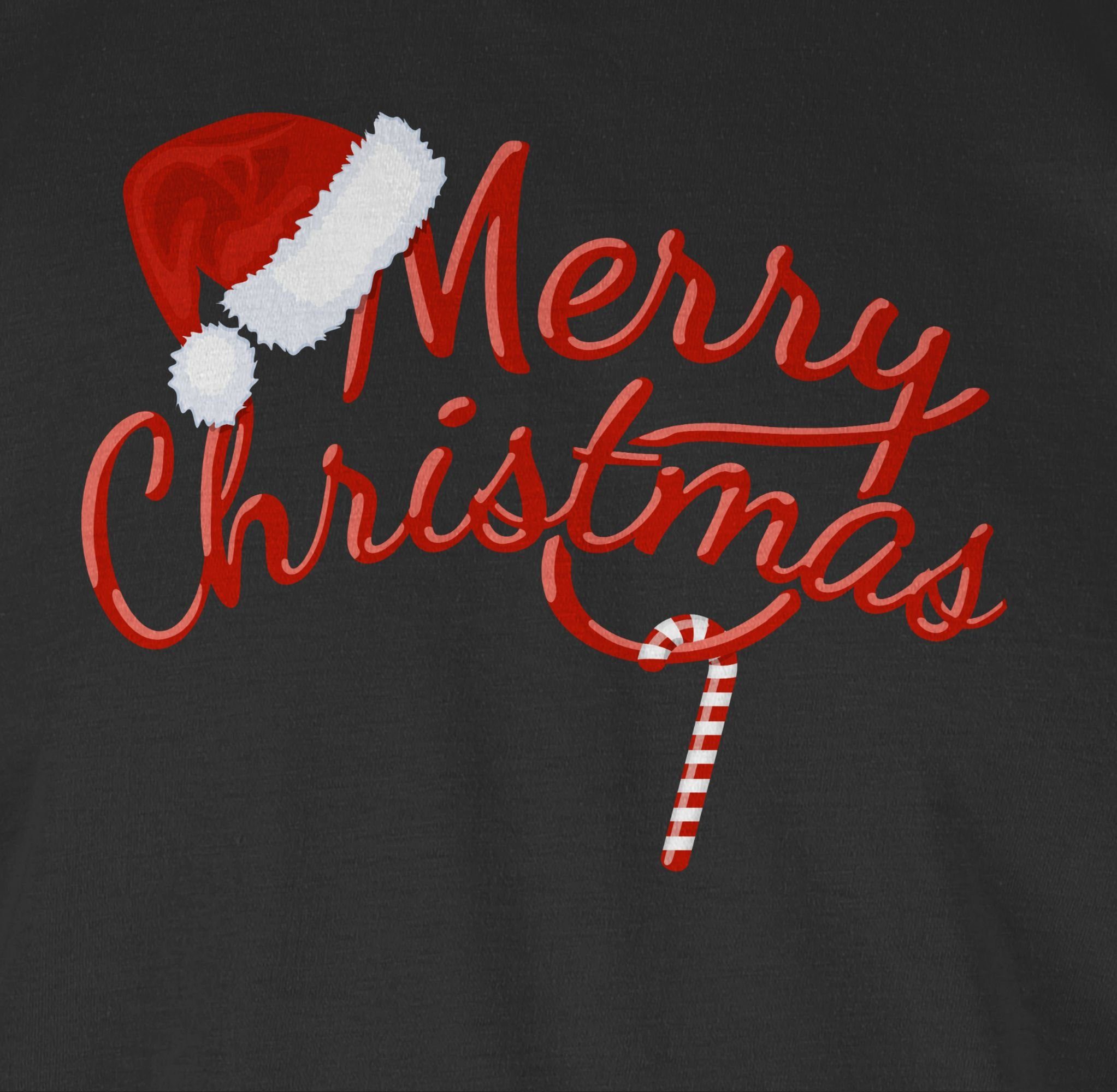 Shirtracer Rundhalsshirt Merry Christmas Zuckerstange I Weihnachtsmotiv Wei günstig online kaufen