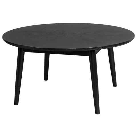 Trendmöbel24 Couchtisch Couchtisch FABIO BLACK Ø 80 Eiche furniert schwarz lackiert