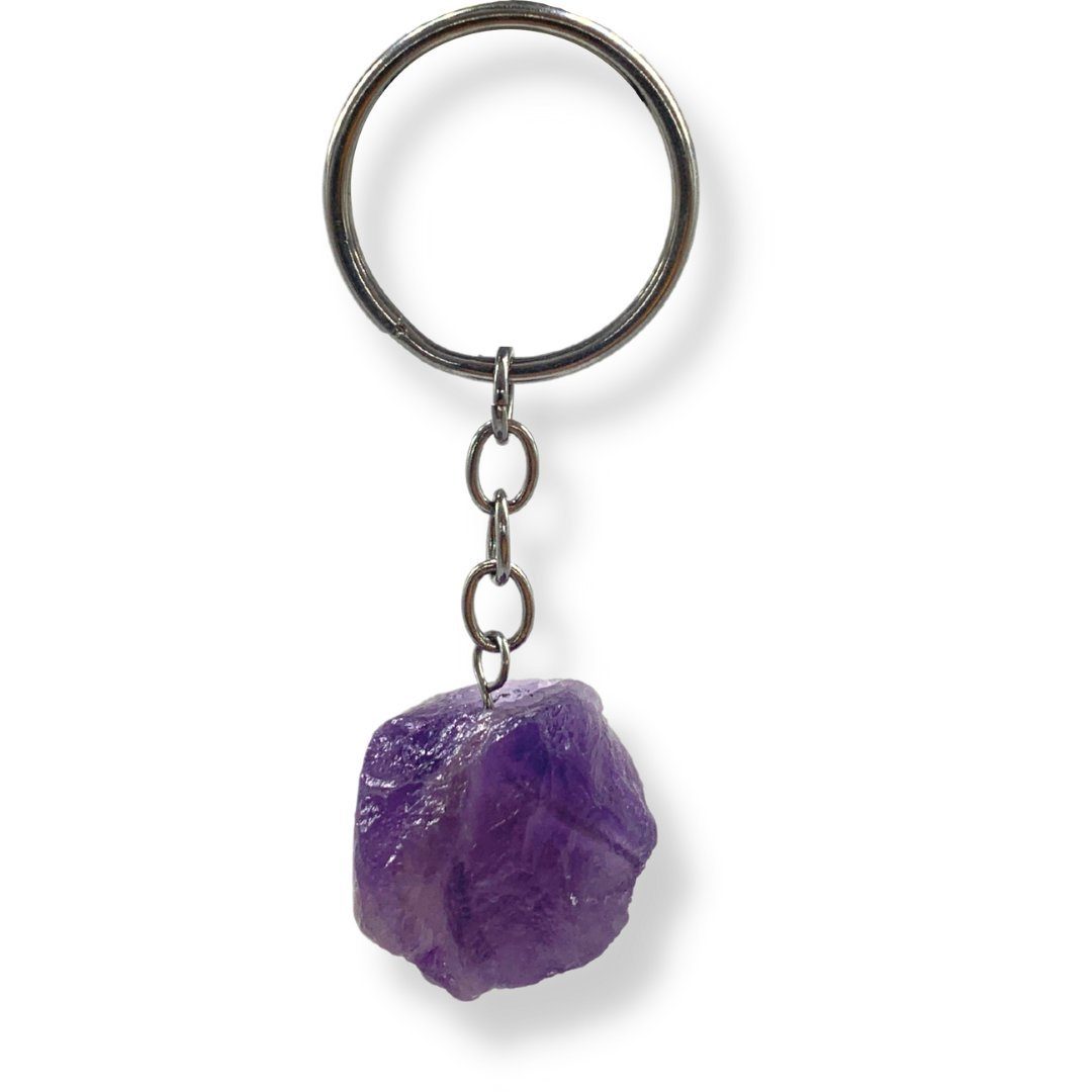 LAVISA Anhänger - Edelstein Schlüssel - Amethyst Naturstein Schlüsselanhänger Glücksbringer