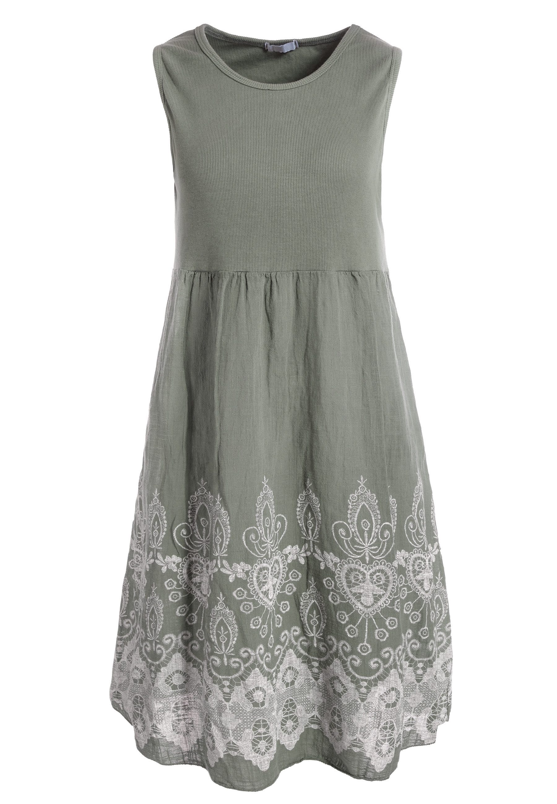 PEKIVESSA Sommerkleid Ärmelloses Trägerkleid aus Rippstrick günstig online kaufen