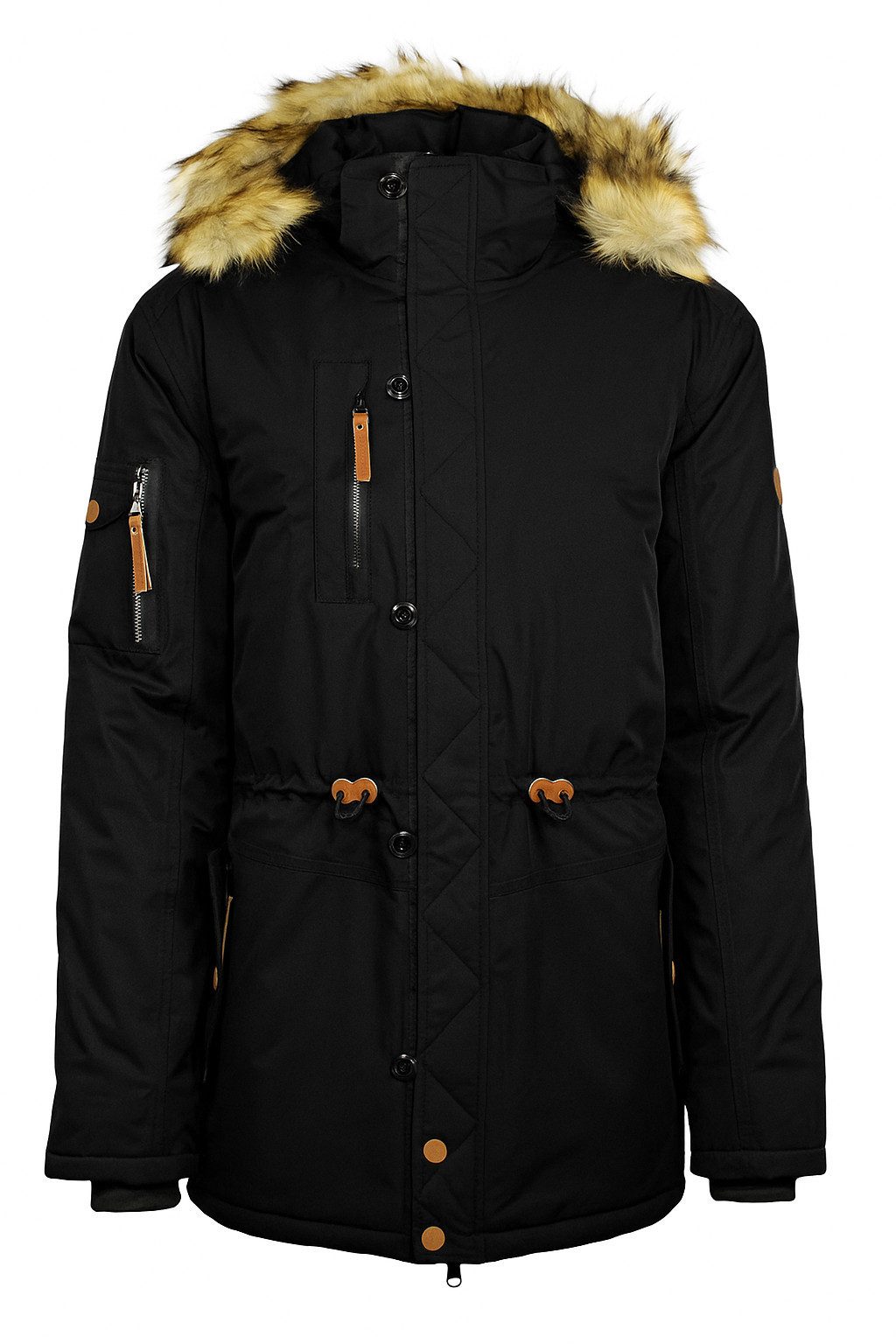 Brigg Allwetterjacke Herren Parka Peer Schwarz