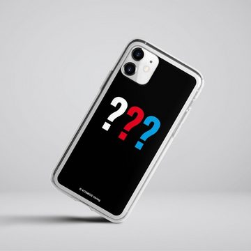 DeinDesign Handyhülle Die drei ??? Logo Offizielles Lizenzprodukt Drei Fragezeichen Logo, Apple iPhone 11 Silikon Hülle Bumper Case Handy Schutzhülle
