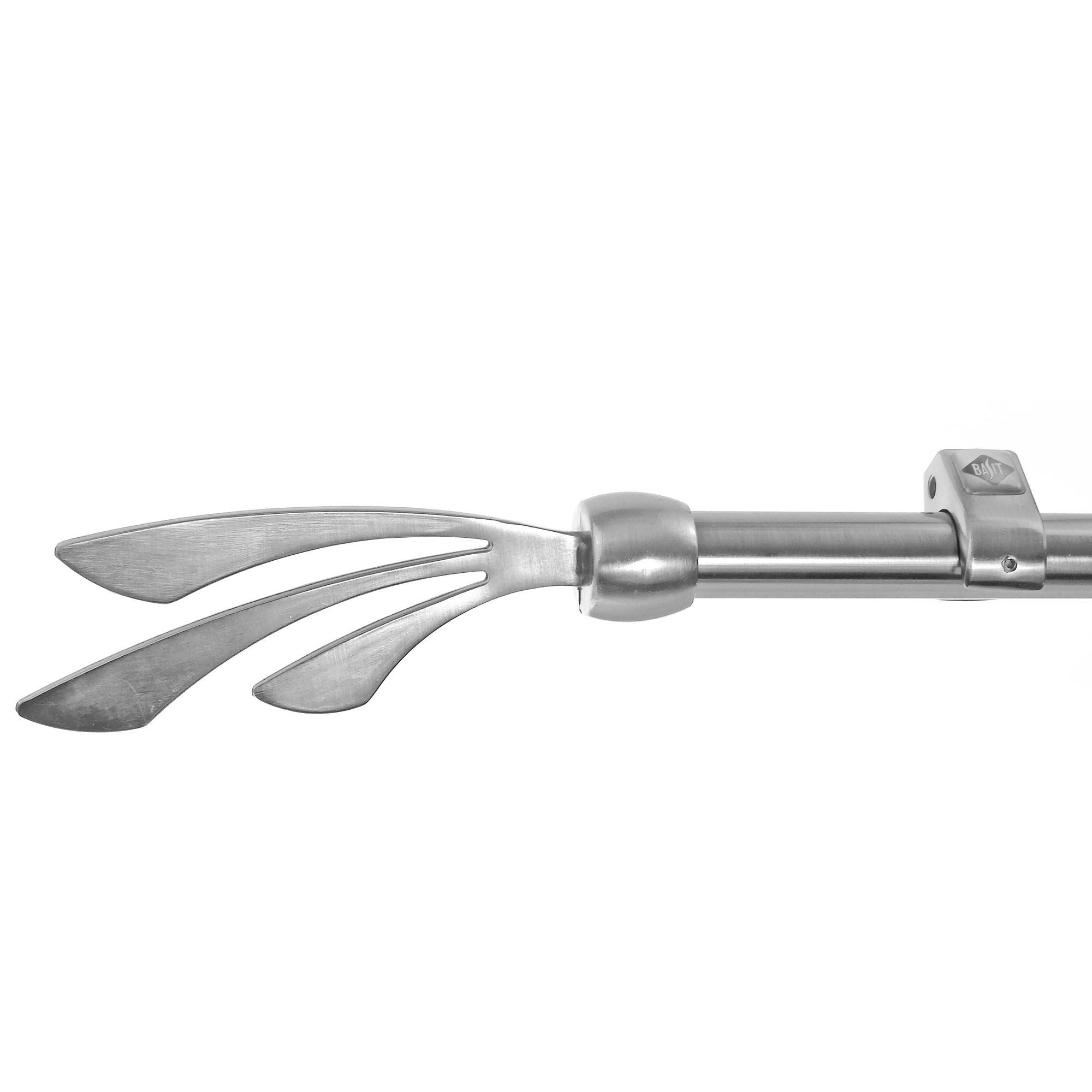 BASIT Gardinenstange Edelstahloptik 20mm mit Wandträgern 280 cm E84, Ø 20 mm, 1-läufig, verschraubt, Metall, D50R 280 cm E84 Schweif