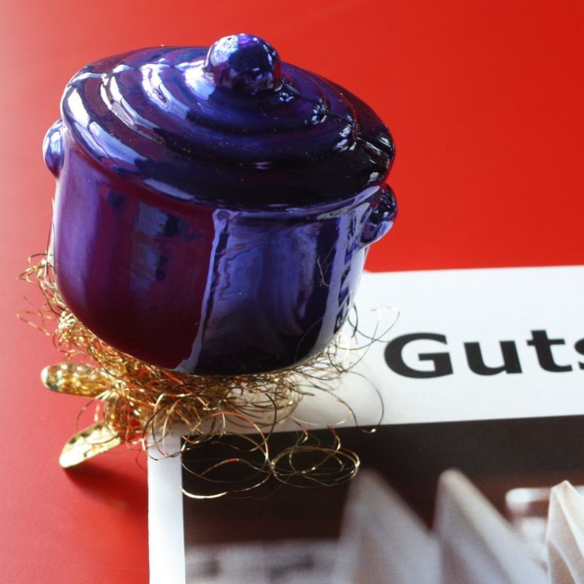 Koch-Topf INGE-GLAS® (1-tlg) Christbaumschmuck Weihnachts-Clip blau INGE-GLAS
