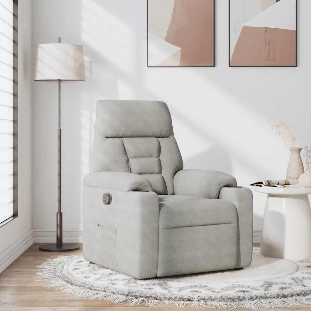 vidaXL Sessel Relaxsessel Hellgrau Mikrofasergewebe (1-St) günstig online kaufen