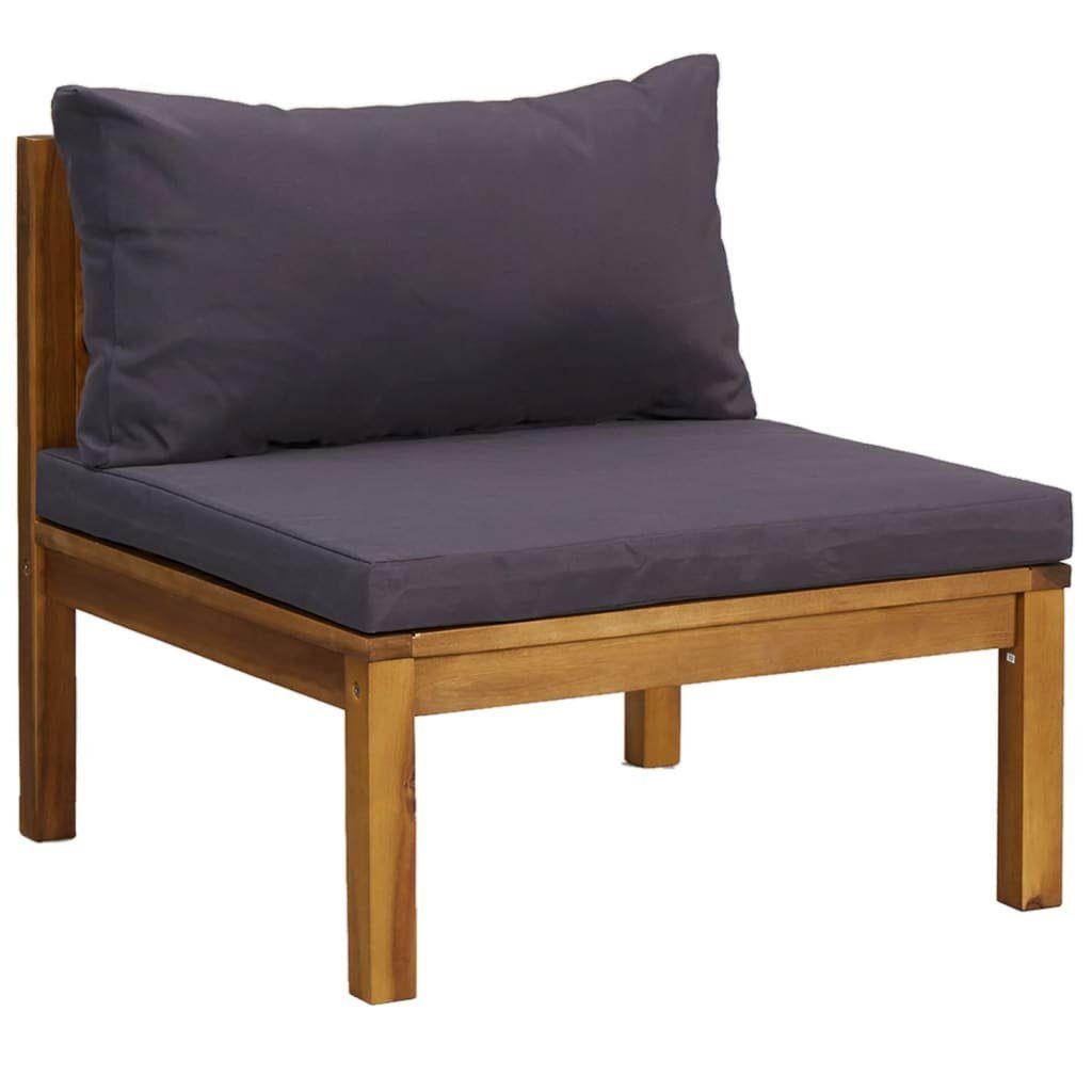 Modulares Mittelsofa Mit Dunkelgrauen Kissen Massivholz Akazie günstig online kaufen