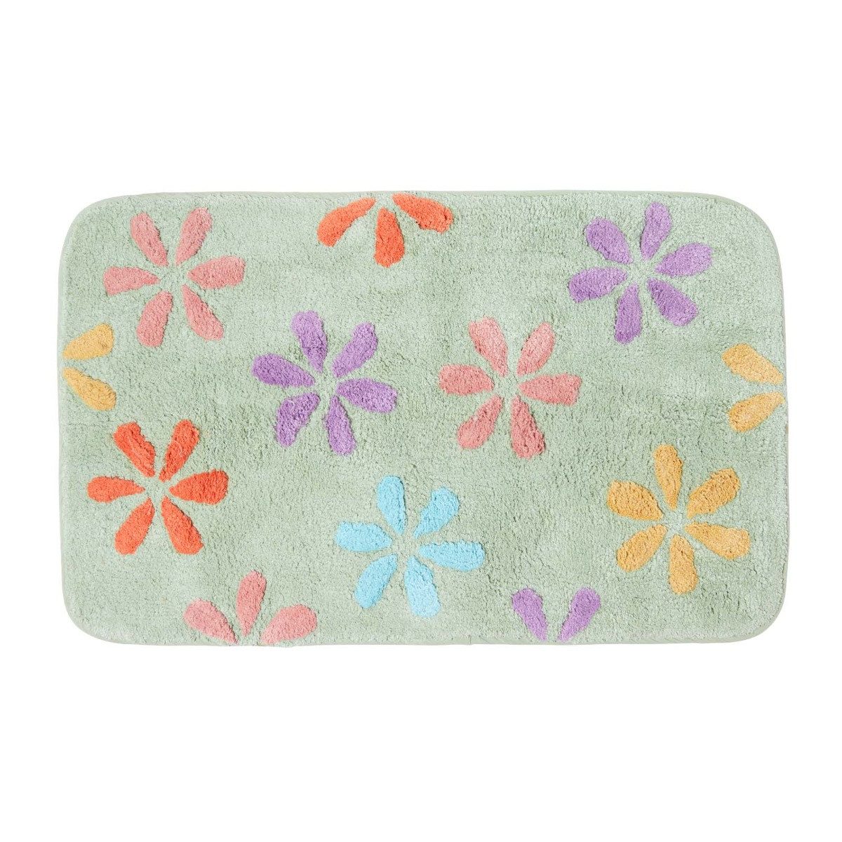 Homescapes Badematte Rutschfeste Badematte mit Blumenmuster 100% Baumwolle, günstig online kaufen