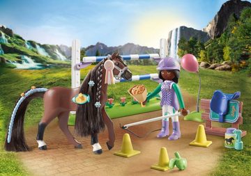 Playmobil® Konstruktions-Spielset Zoe & Blaze mit Turnierparcours (71355), Horses of Waterfall, (67 St), teilweise aus recyceltem Material