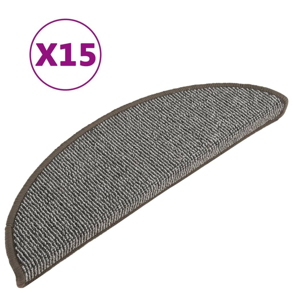 vidaXL Stufenmatte Treppenmatten 15 Stk. Grau günstig online kaufen