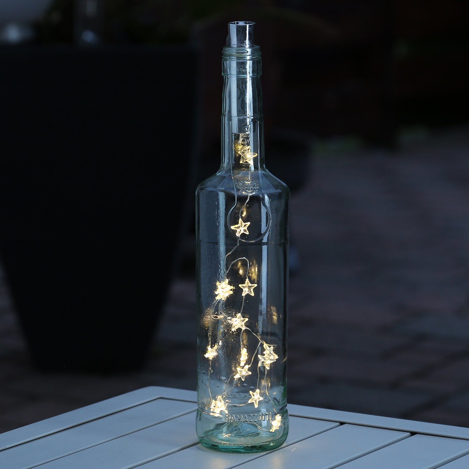 MARELIDA LED-Lichterkette »LED Drahtlichterkette für Flaschen Korken  Flaschenlicht Sternemotiv 70cm silber«, 15-flammig