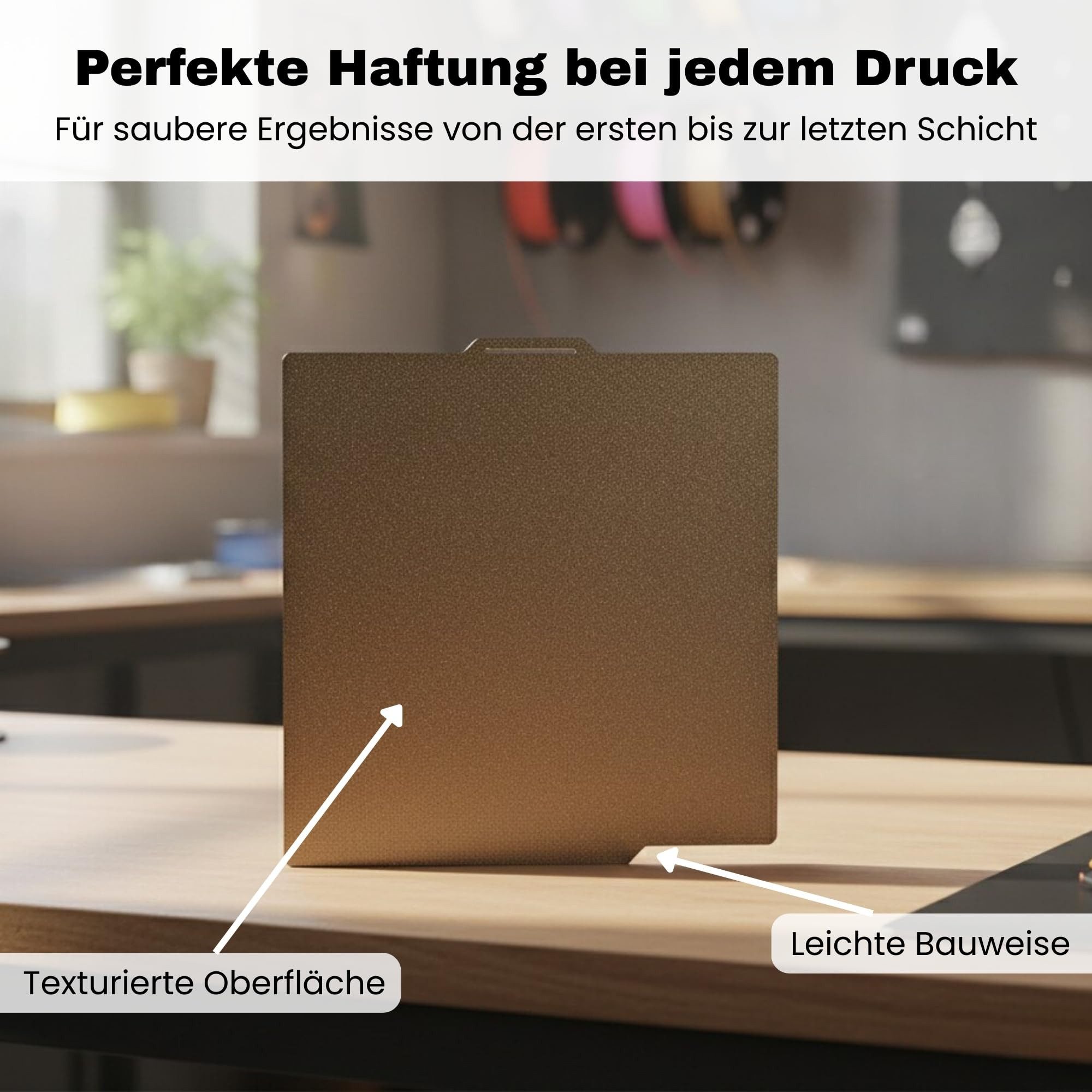 TronicXL 3D-Drucker TR-PEI-BUILDPLATE passend für Bambu Lab P1S P2S P1P Druckplatte X1C A1, Zubehör 3D-Drucker Filament Bauplatte – Bild 4 von 5