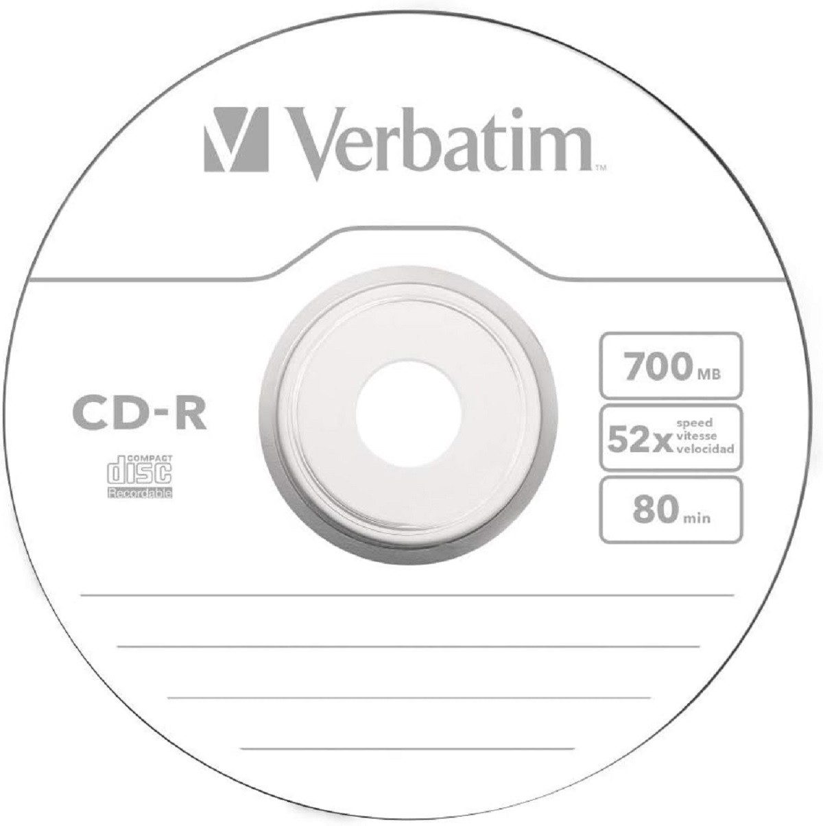Verbatim CD-Rohling CD-R Medien 80Min/700MB/52x zuverlässige Datensicherung
