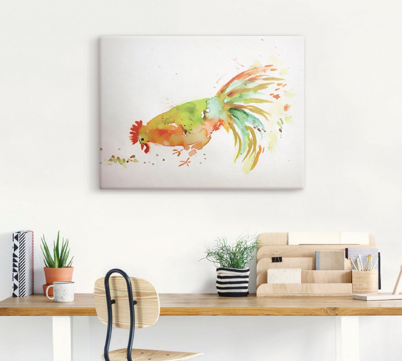 Artland Wandbild »Hahn«, Vögel (1 Stück), in vielen Größen & Produktarten -Leinwandbild, Poster, Wandaufkleber / Wandtattoo auch für Badezimmer geeignet-HomeTrends