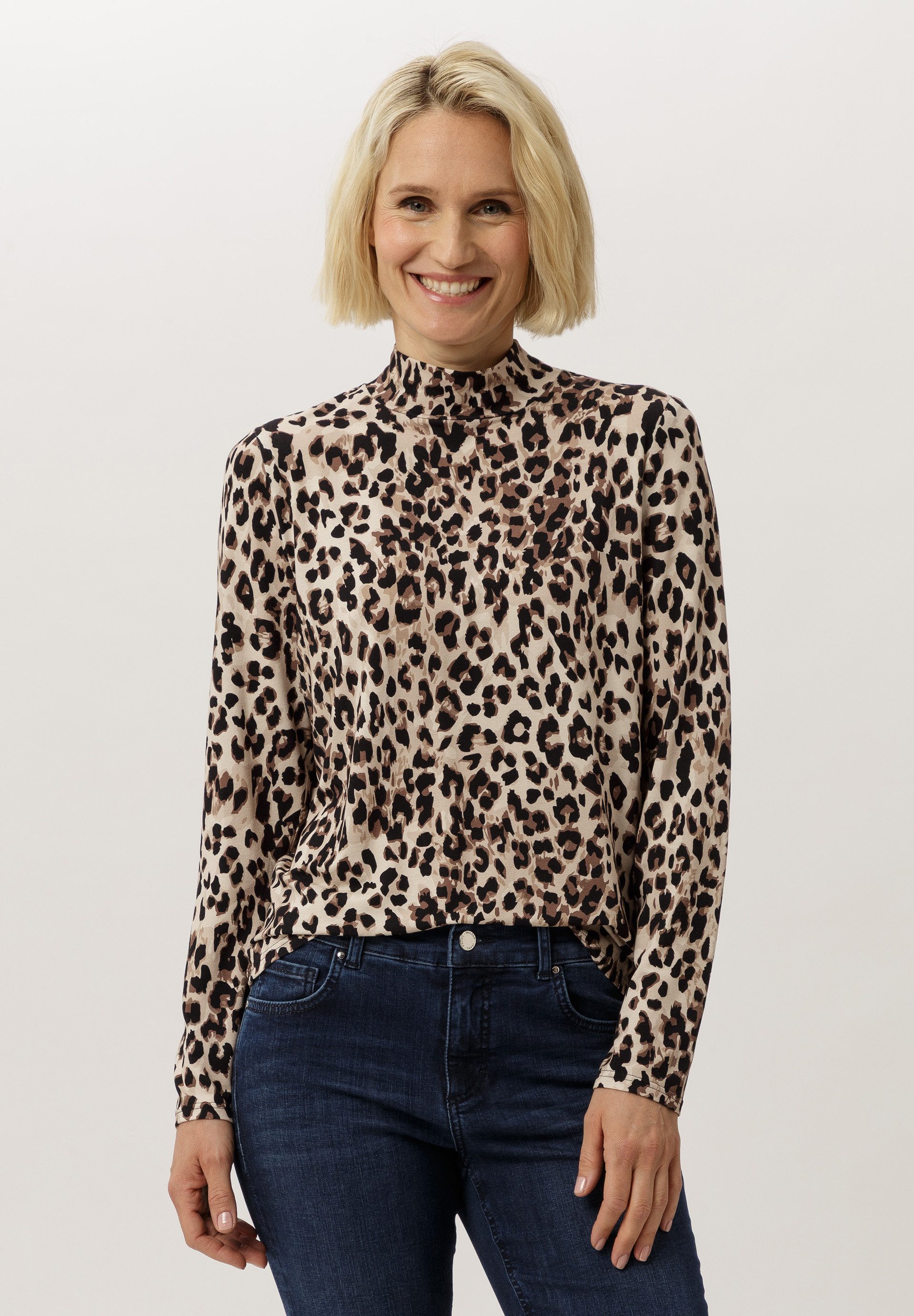 FRANK WALDER Langarmshirt mit femininen Rollkragen günstig online kaufen