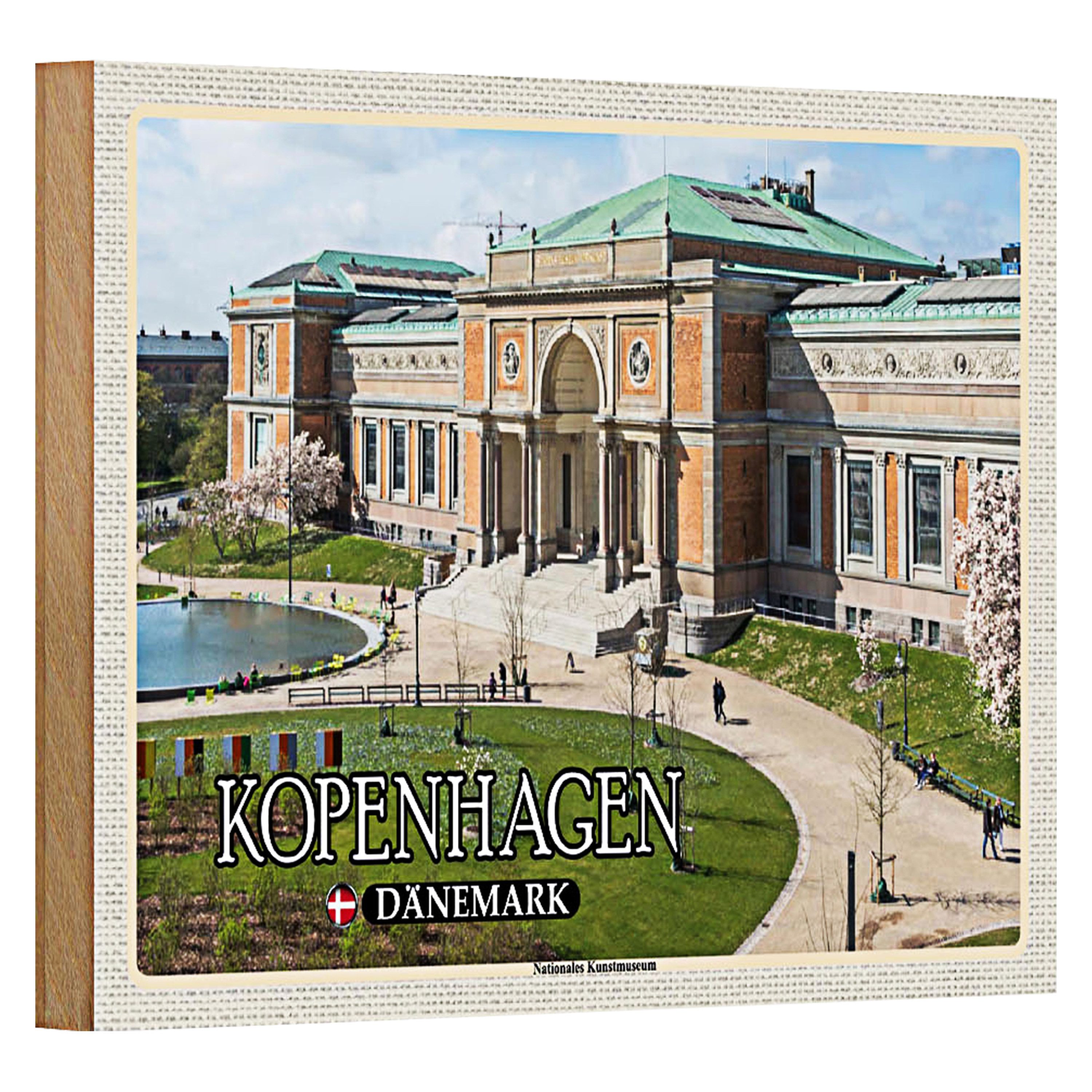 Roomando Holzbild Reise 18x12cm Kopenhagen Dänemark Kunstmuseum