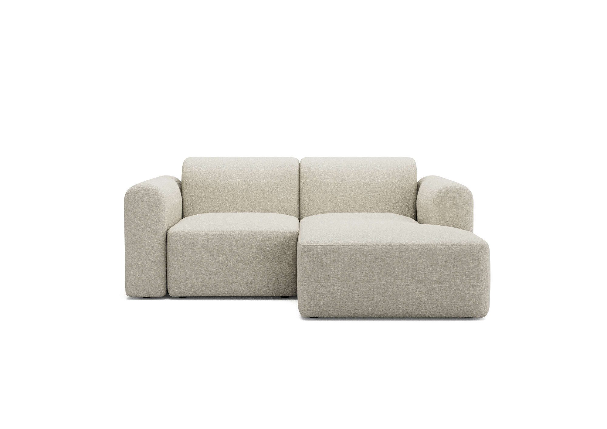 Tenksom Ecksofa Rund, Relax-Ecke, Big-Sofa, L-Form, Armlehne, in Bouclé, Kaltschaum im Sitz, Nordic Swan Ecolabel