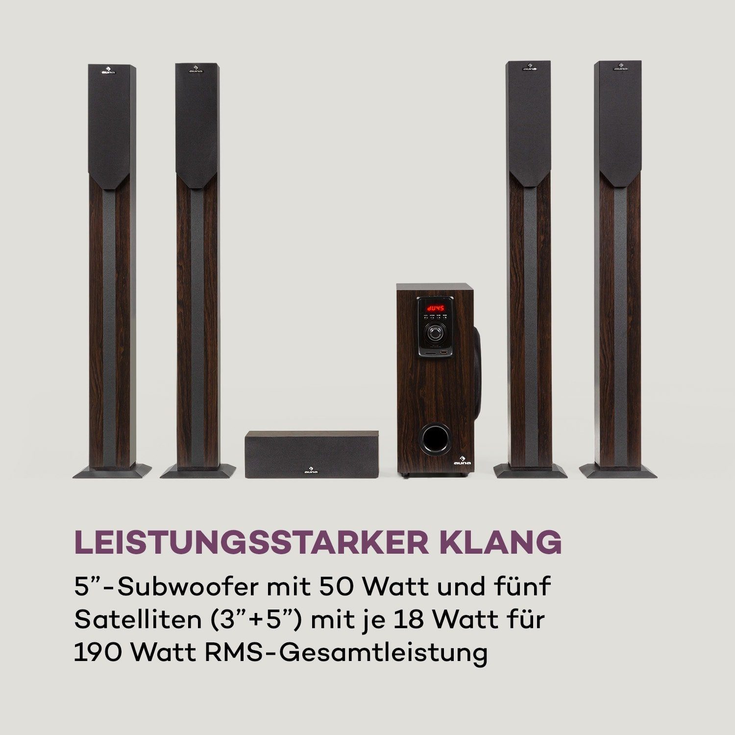 Lautsprechersystem 190 (Bluetooth, Elegance W) Areal Auna