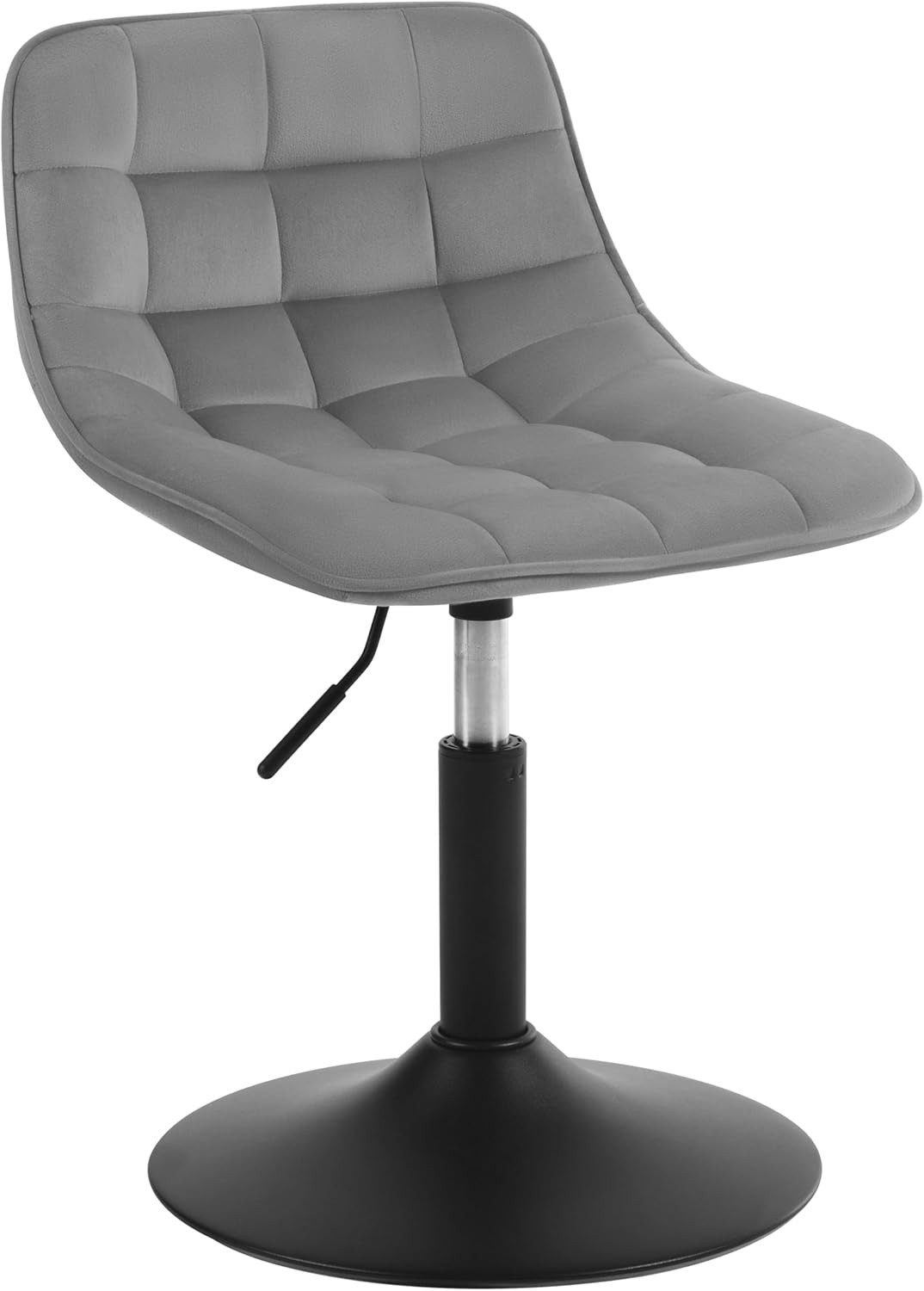 Woltu Barhocker (1 St), Schminkhocker 360° Schwenken Samt Sitz 38-49.5cm Hoch hellgrau
