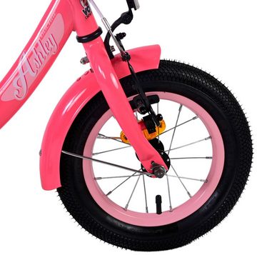 Volare Kinderfahrrad Kinderfahrrad Ashley für Mädchen 12 Zoll Kinderrad in Rot/Rosa