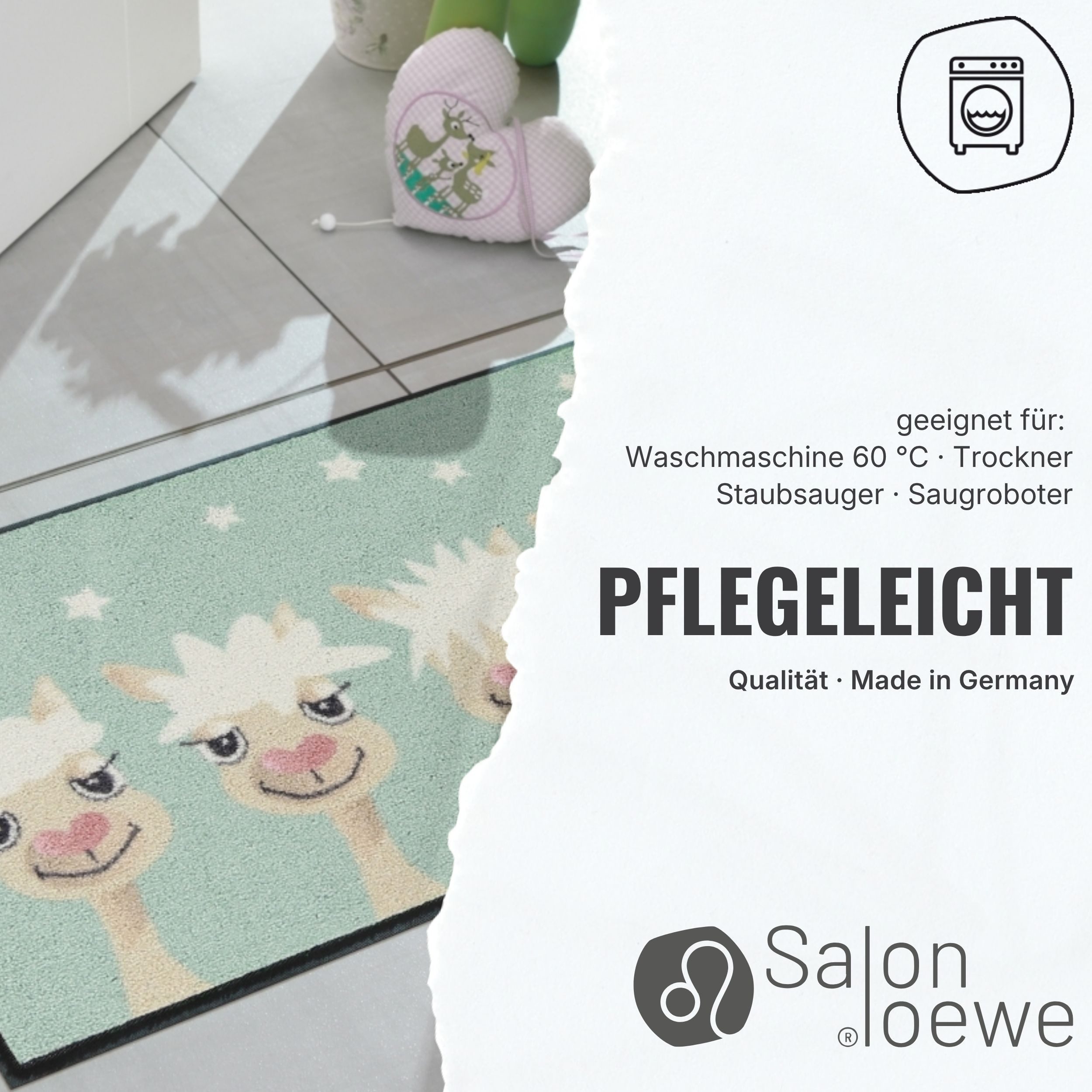 Salonloewe Fußmatte Fußmatte 75x120 Bella Vita beige, Eingangsmatte groß, Höhe: 750 mm