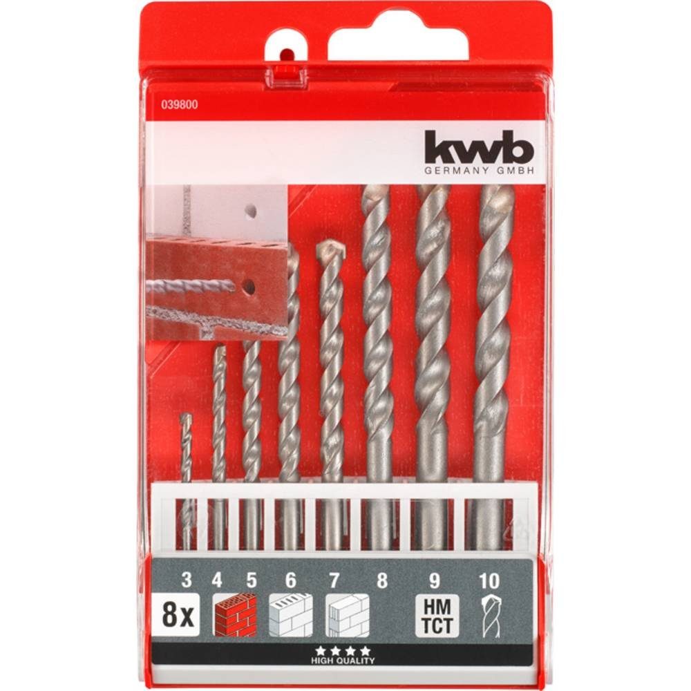 kwb Spiralbohrer Steinbohrer-Satz, 8-teilig (Bohrer-Set für Dreh- 39800