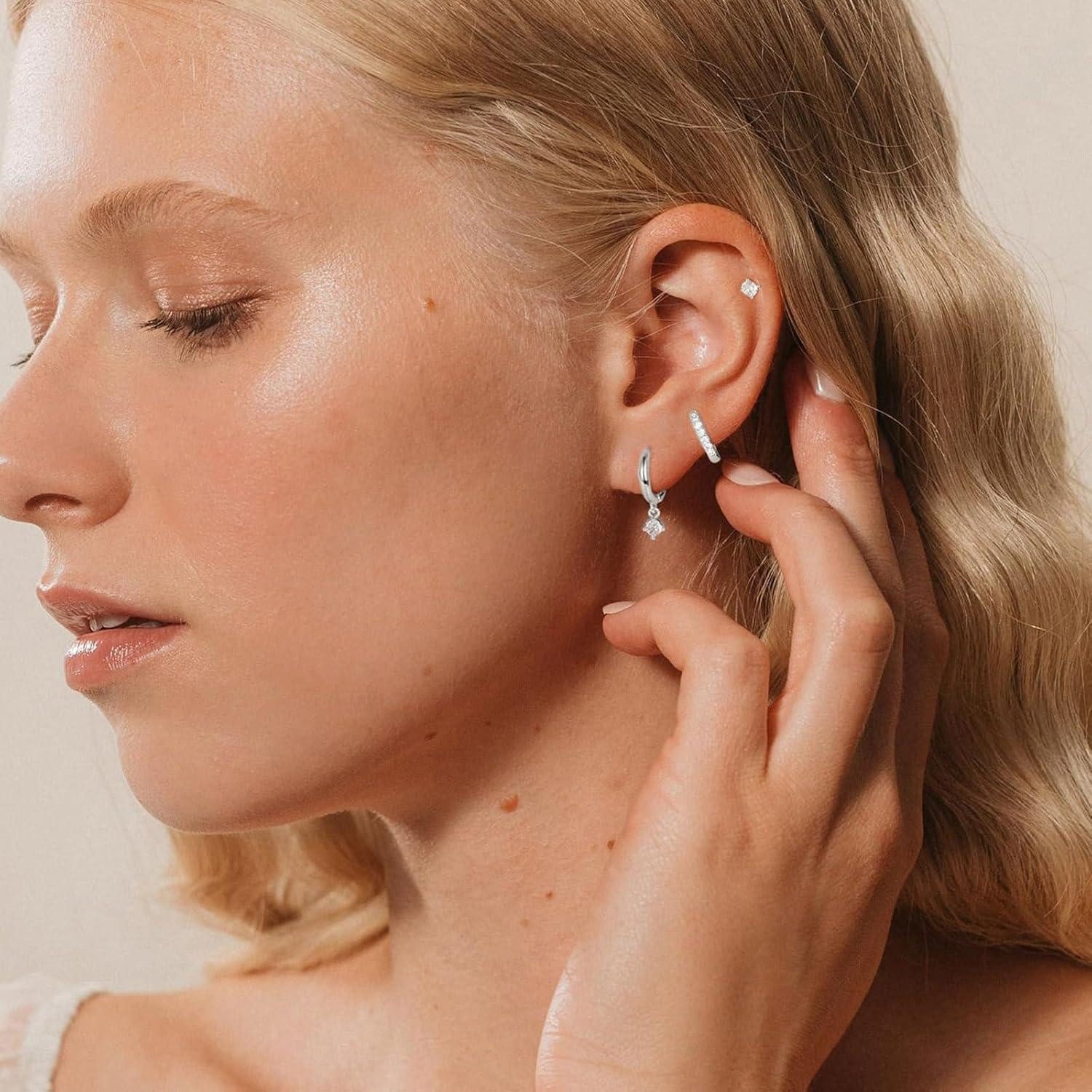 LuxusKollektion Schmuckset Ohrringe Set Silber 925 Vergoldet Zirkonia Gold günstig online kaufen