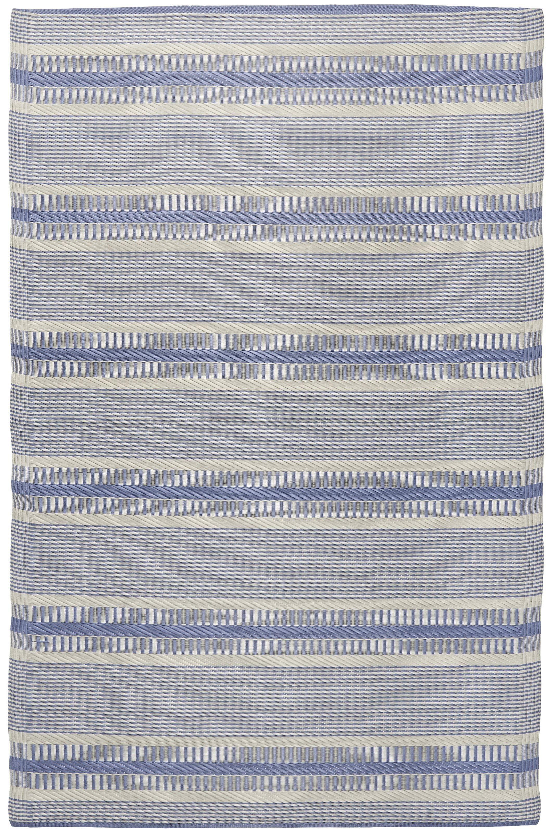 Ib Laursen Outdoorteppich Teppich Läufer Terrasse Balkon 120x180cm Blau Weiß Kunststoff Ib