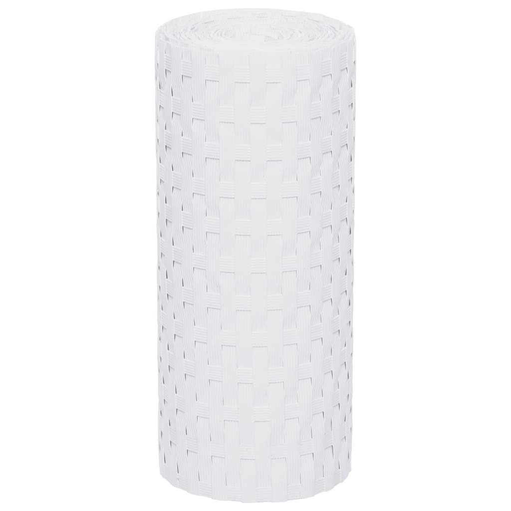 vidaXL Gartenzaun Balkon-Sichtschutze 10 Stk. Weiß 255x19 cm Poly Rattan, (10-St)