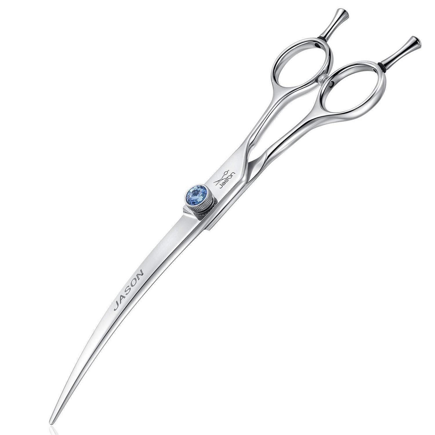 LuxusKollektion Haarschere Hundeschere gebogen 7 Zoll 440C Edelstahl