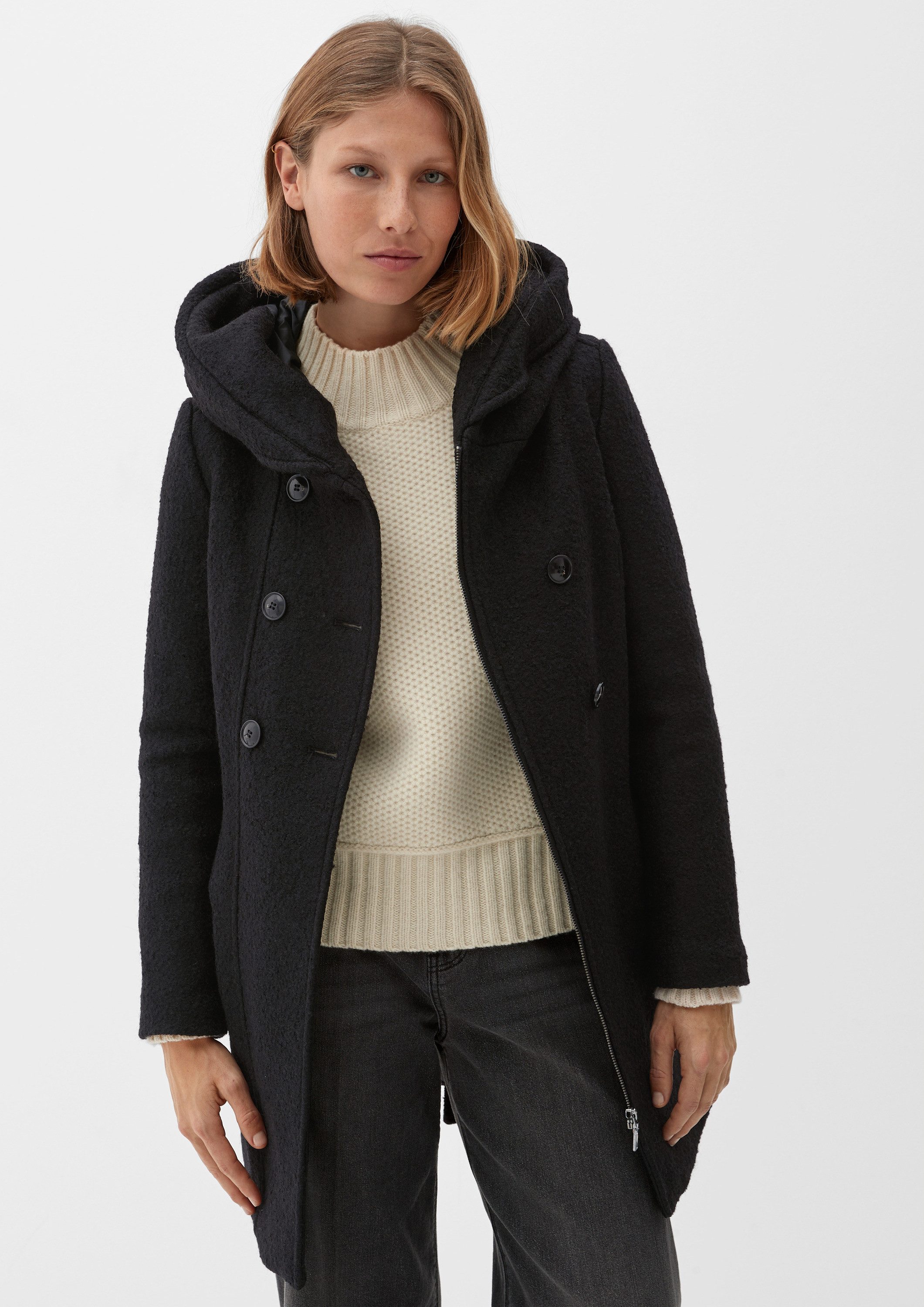 s.Oliver Funktionsmantel Outdoor-Mantel Mantel aus Wollmix