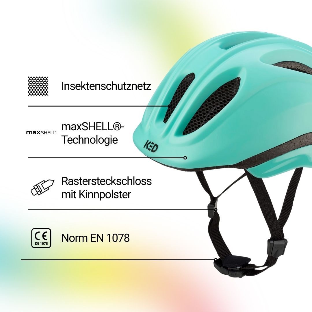 KED Fahrradhelm Meggy II Trend Kinderhelm, LED Rücklicht, MaxShell Technologie, Präzise Größenverstellung
