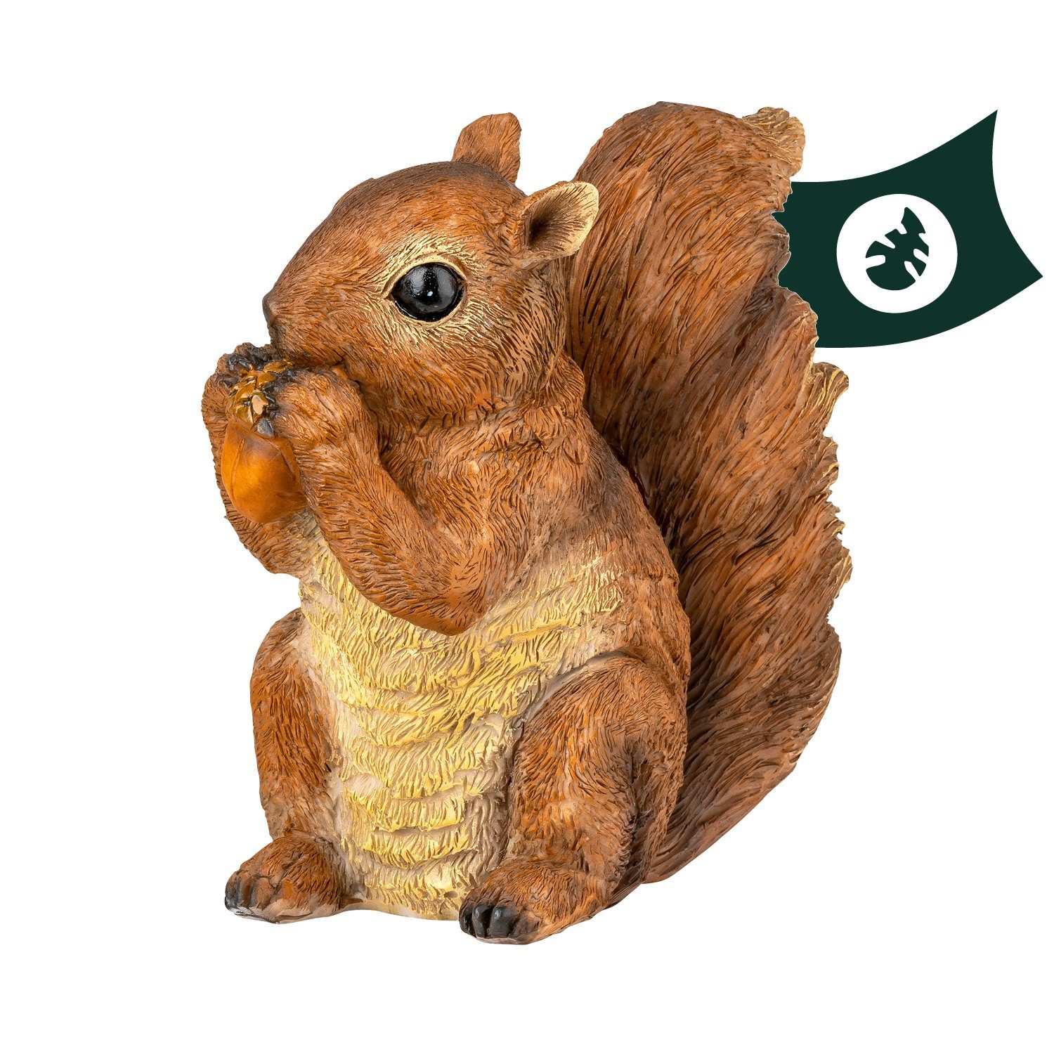 VERDOBA Gartenfigur Eichhörnchen Figur mit Nuss Gartendeko - wetterfeste Gartenfigur Deko
