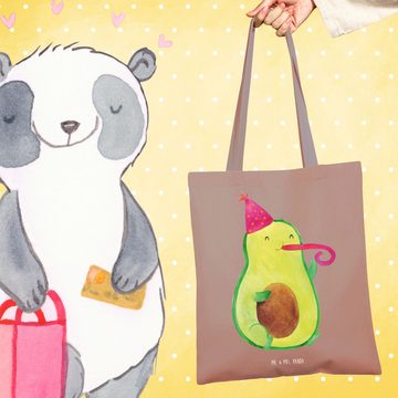 Mr. & Mrs. Panda Tragetasche Avocado Feier - Braun Pastell - Geschenk, Gesund, Einkaufstasche, Veg (1-tlg), Lange Tragegriffe